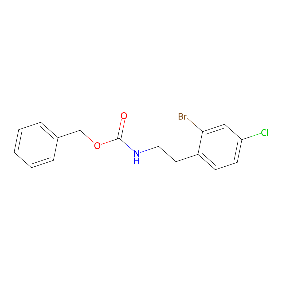 benzyl N-[2-(2-bromo-4-chlorophenyl)ethyl]carbamate molecular structure, CAS 2680757-59-7