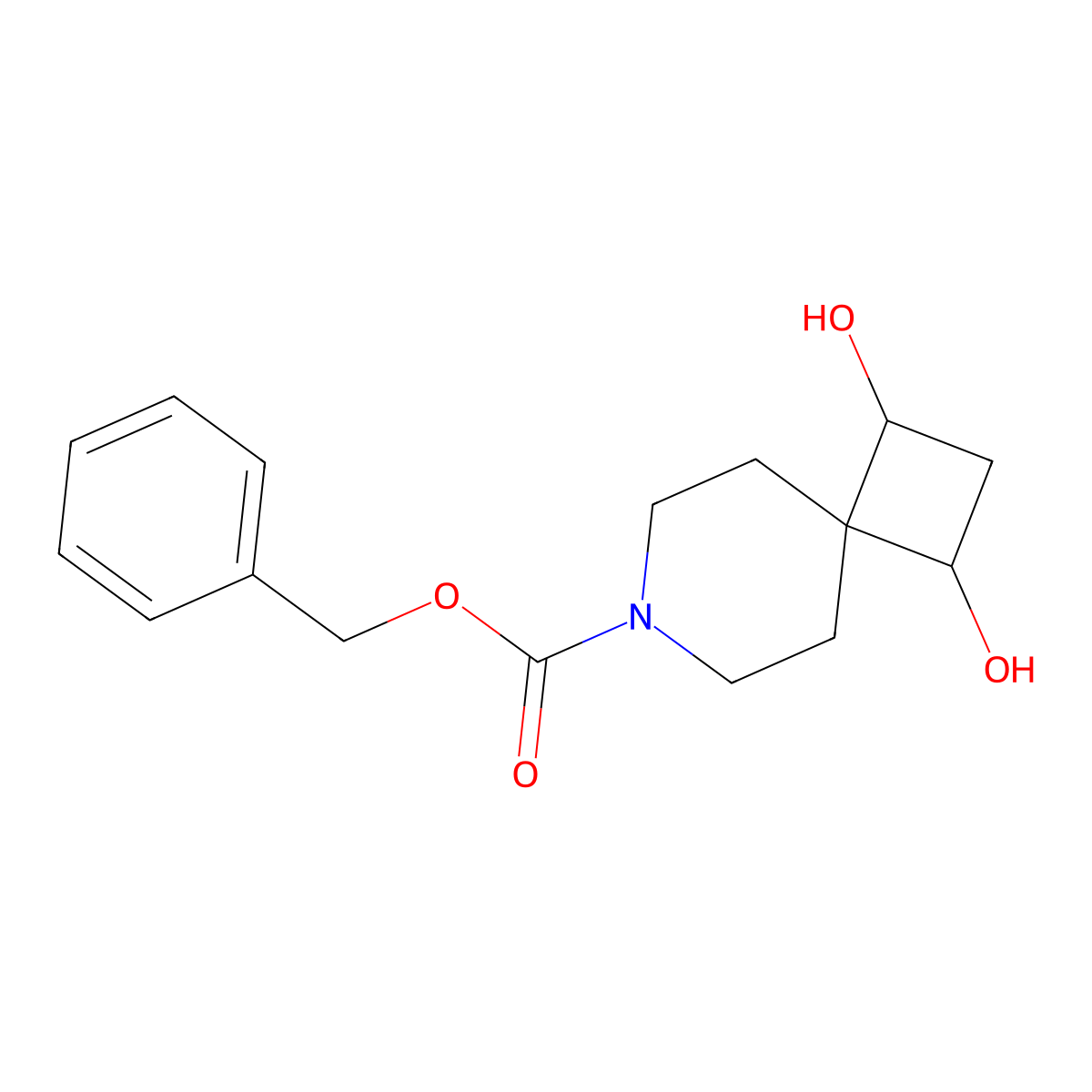 Benzyl 1,3-dihydroxy-7-azaspiro[3.5]nonane-7-carboxylate molecular structure, CAS 2680757-61-1