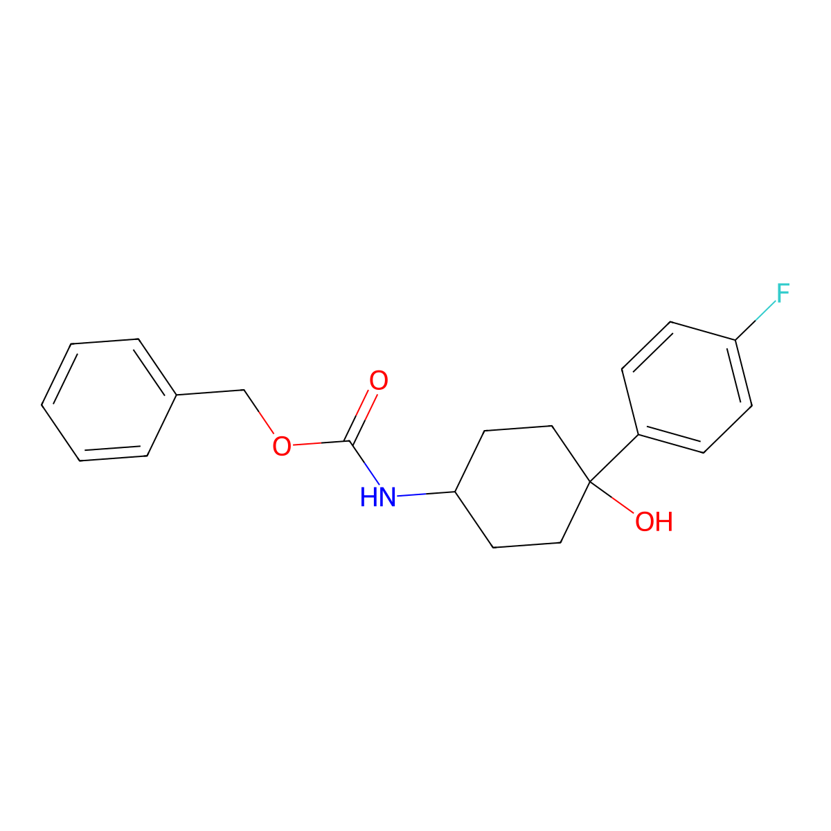 benzyl N-[4-(4-fluorophenyl)-4-hydroxycyclohexyl]carbamate molecular structure, CAS 2680757-68-8