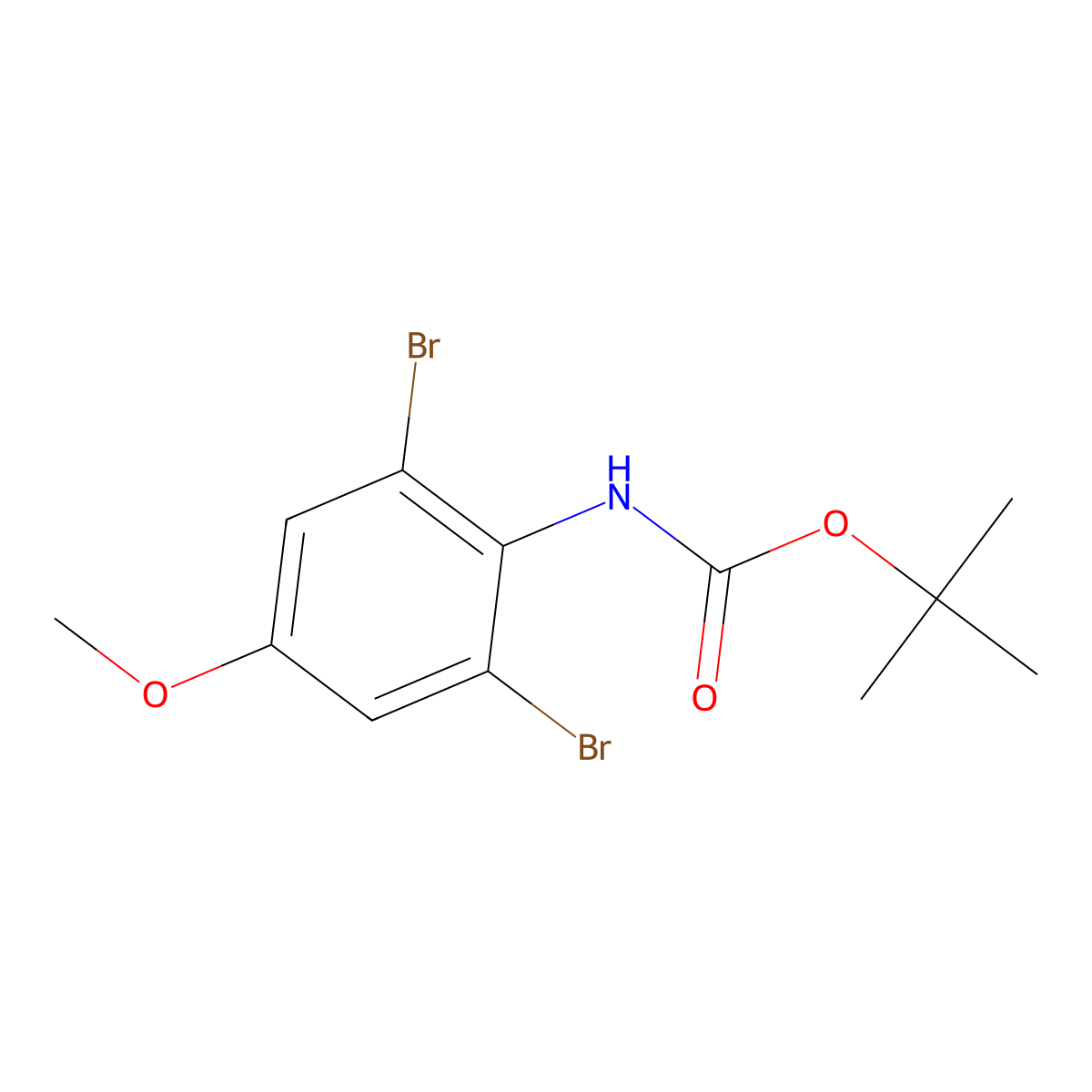 tert-butyl N-(2,6-dibromo-4-methoxyphenyl)carbamate molecular structure, CAS 2680757-84-8
