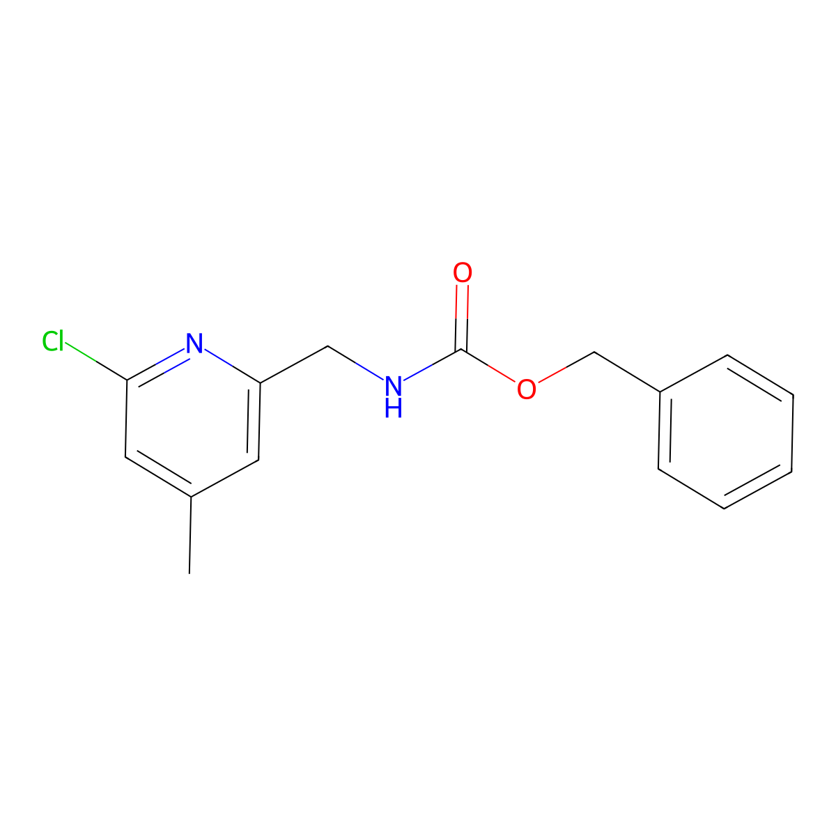 benzyl N-[(6-chloro-4-methylpyridin-2-yl)methyl]carbamate molecular structure, CAS 2680757-85-9