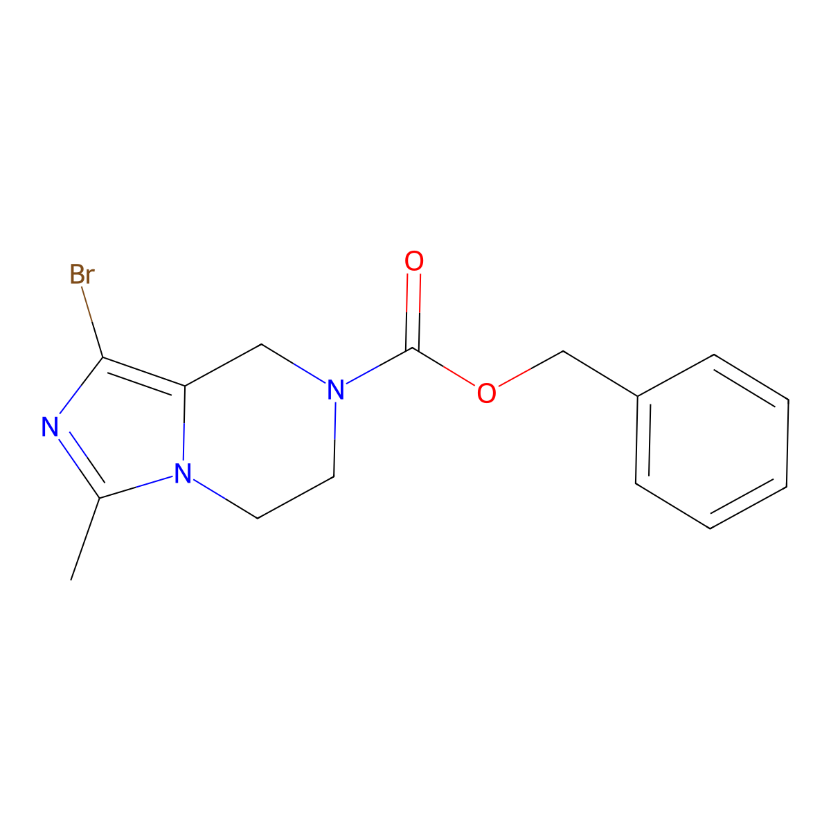 benzyl 1-bromo-3-methyl-5H,6H,7H,8H-imidazo[1,5-a]pyrazine-7-carboxylate molecular structure, CAS 2680757-96-2