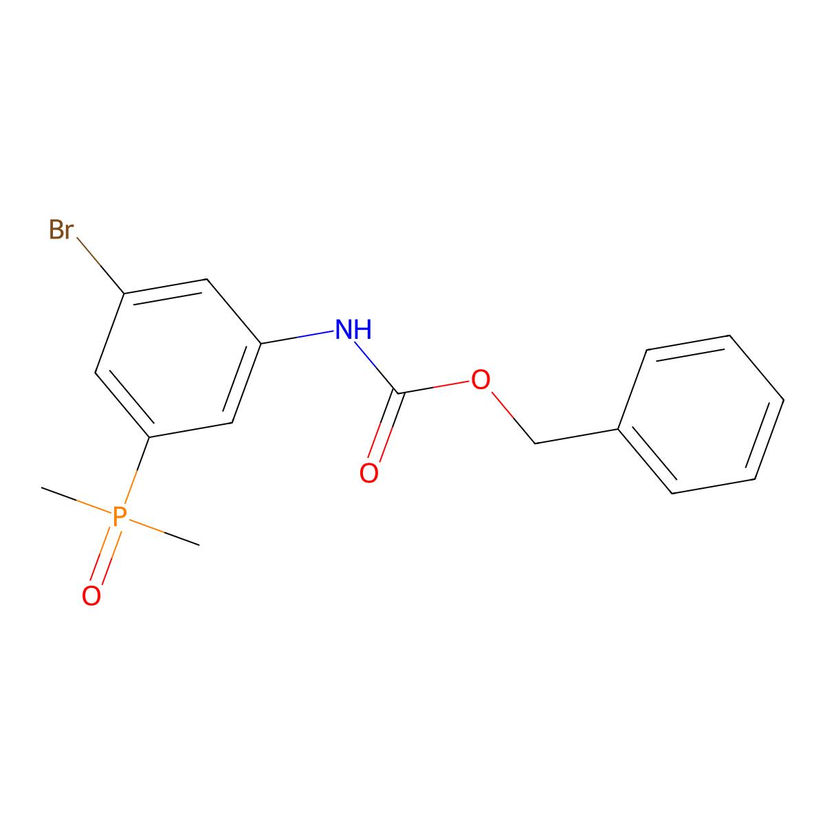 benzyl N-[3-bromo-5-(dimethylphosphoryl)phenyl]carbamate molecular structure, CAS 2680758-02-3