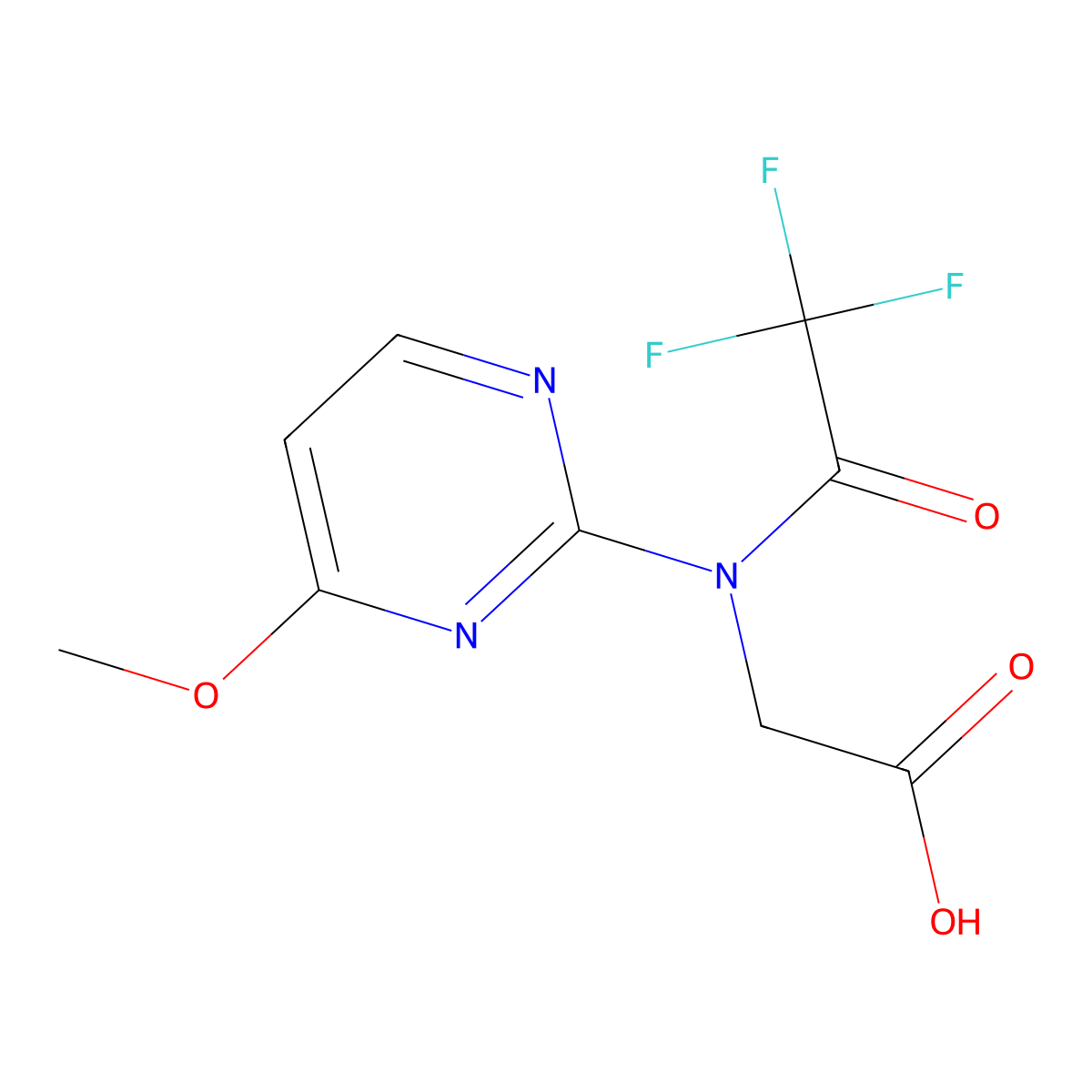 2-[2,2,2-trifluoro-N-(4-methoxypyrimidin-2-yl)acetamido]acetic acid molecular structure, CAS 2680758-03-4