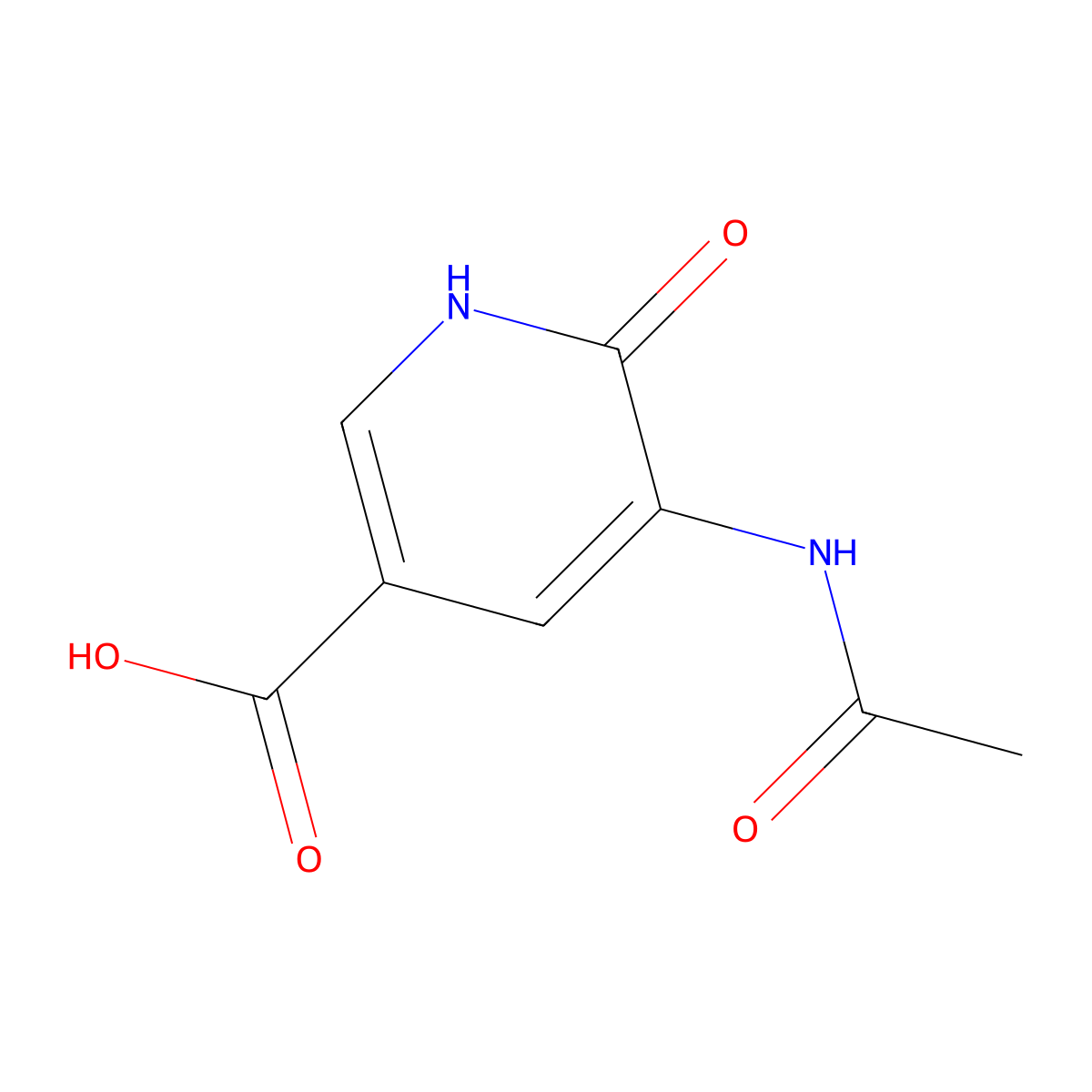 5-Acetamido-6-oxo-1,6-dihydropyridine-3-carboxylic acid molecular structure, CAS 2680758-15-8