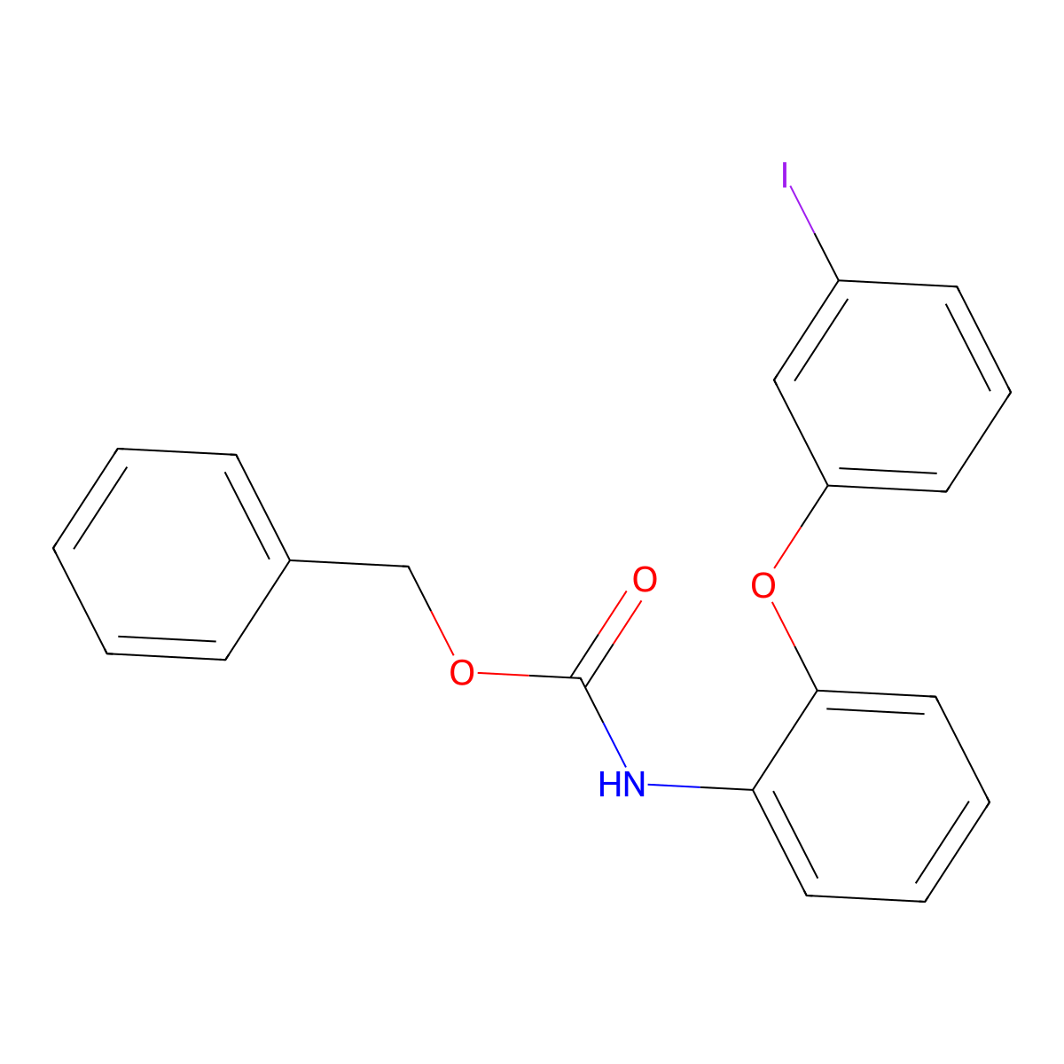 benzyl N-[2-(3-iodophenoxy)phenyl]carbamate molecular structure, CAS 2680758-19-2