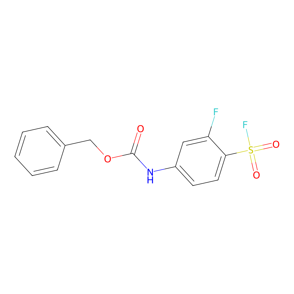 benzyl N-[3-fluoro-4-(fluorosulfonyl)phenyl]carbamate molecular structure, CAS 2680758-34-1