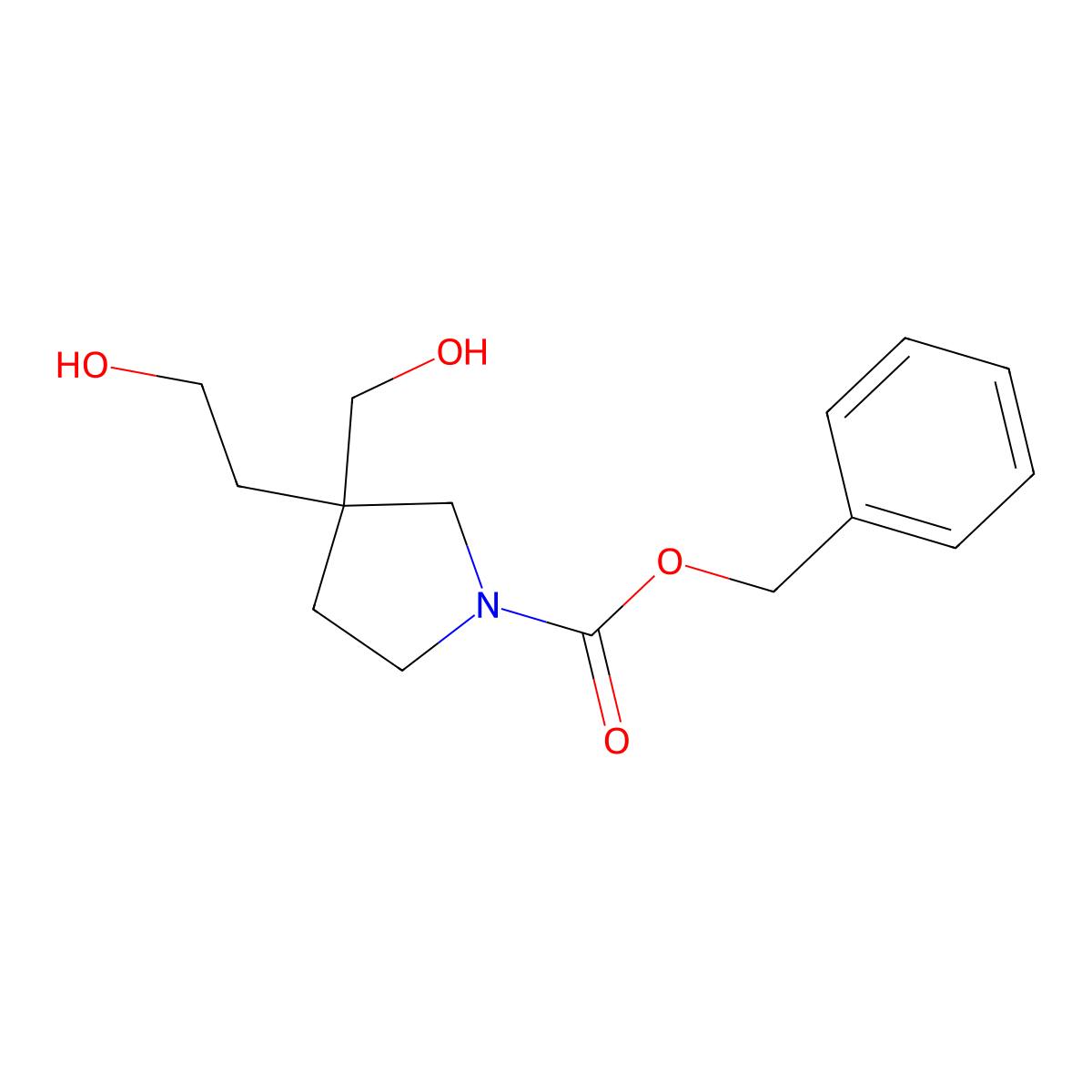Benzyl 3-(2-hydroxyethyl)-3-(hydroxymethyl)pyrrolidine-1-carboxylate molecular structure, CAS 2680758-42-1