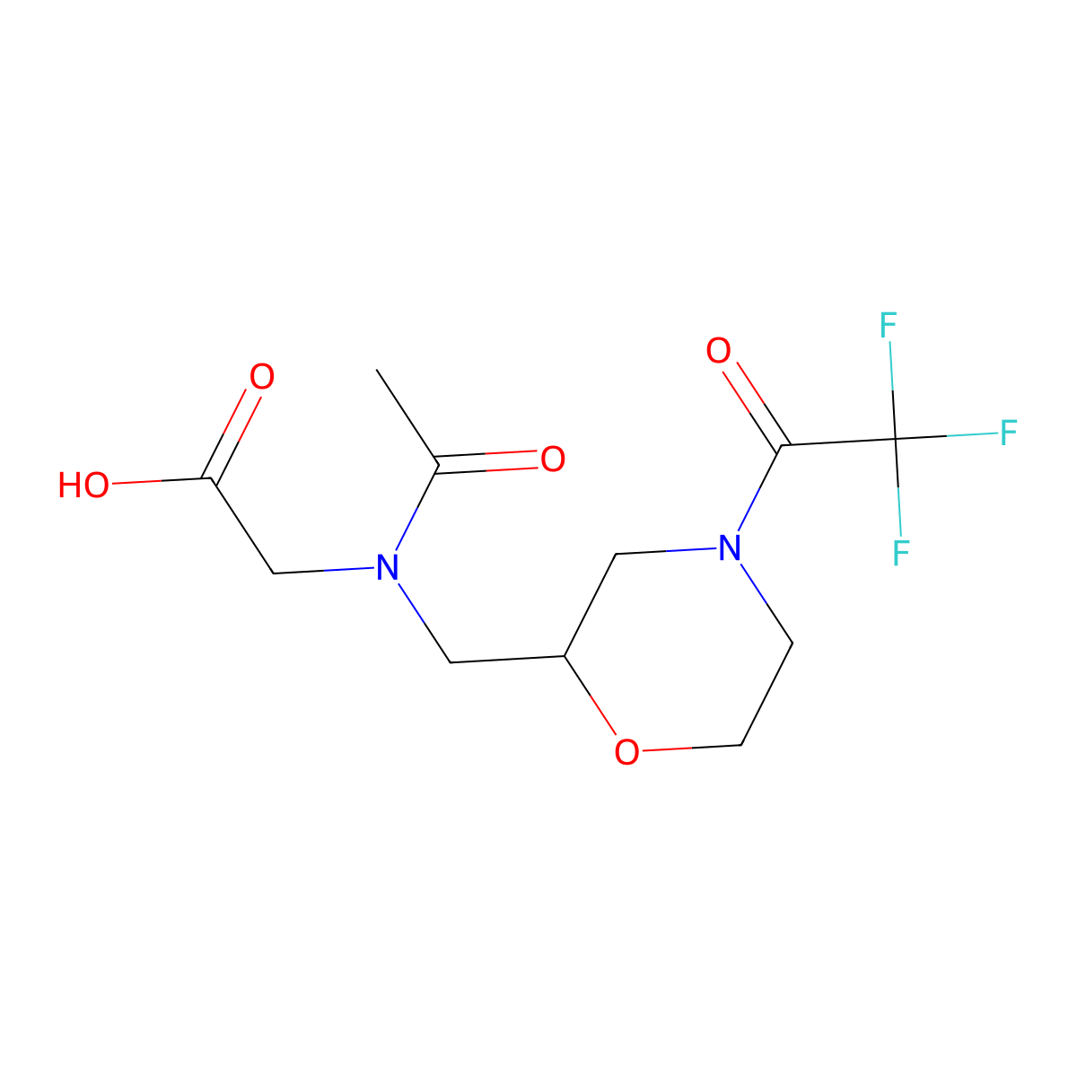 2-(N-{[4-(2,2,2-trifluoroacetyl)morpholin-2-yl]methyl}acetamido)acetic acid molecular structure, CAS 2680758-43-2