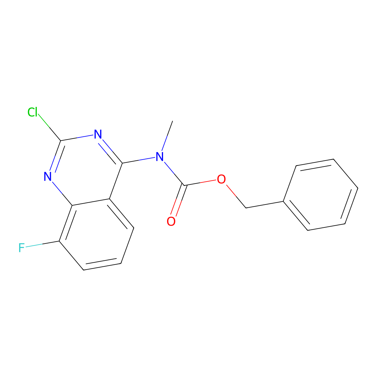 benzyl N-(2-chloro-8-fluoroquinazolin-4-yl)-N-methylcarbamate molecular structure, CAS 2680758-47-6