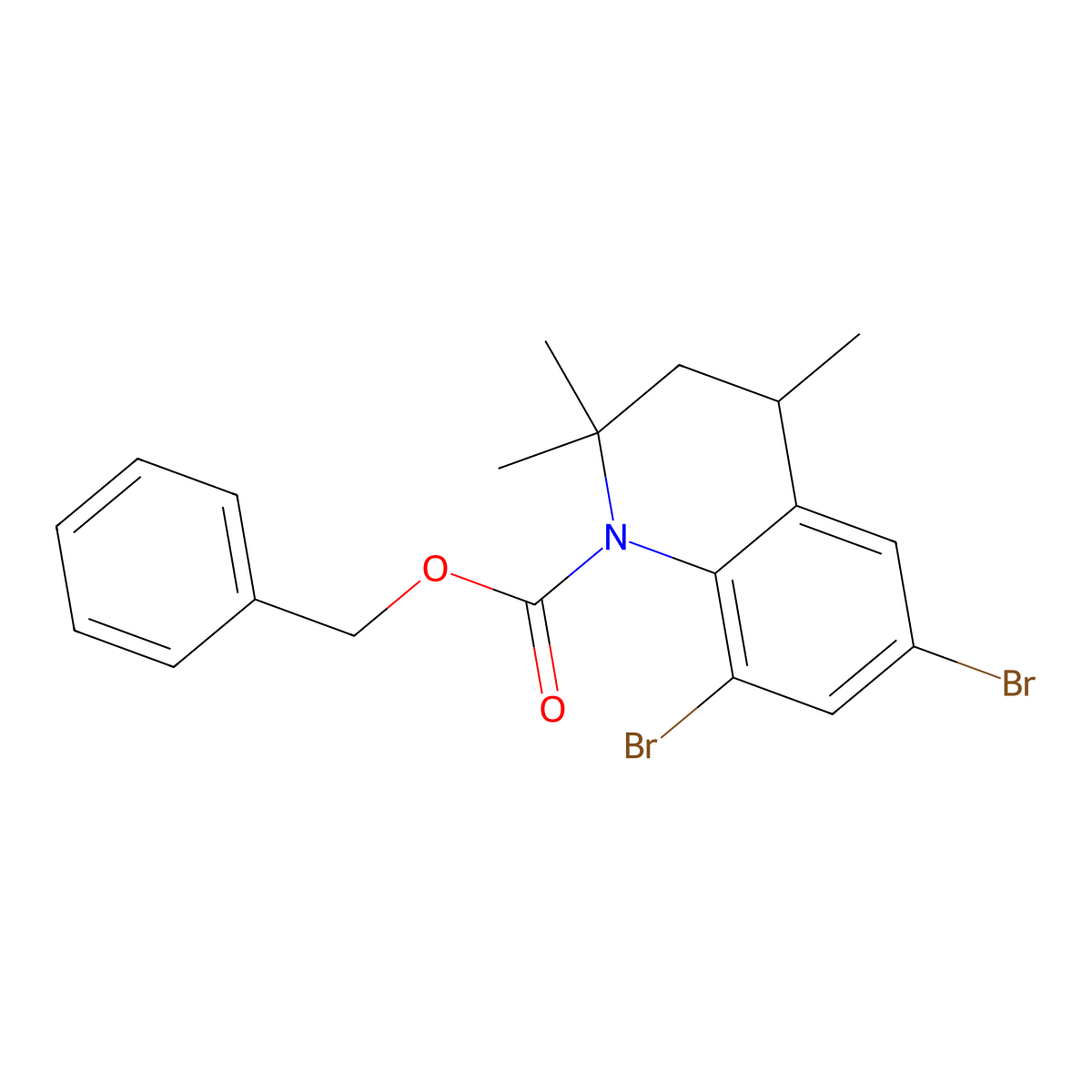 Benzyl 6,8-dibromo-2,2,4-trimethyl-1,2,3,4-tetrahydroquinoline-1-carboxylate molecular structure, CAS 2680758-48-7
