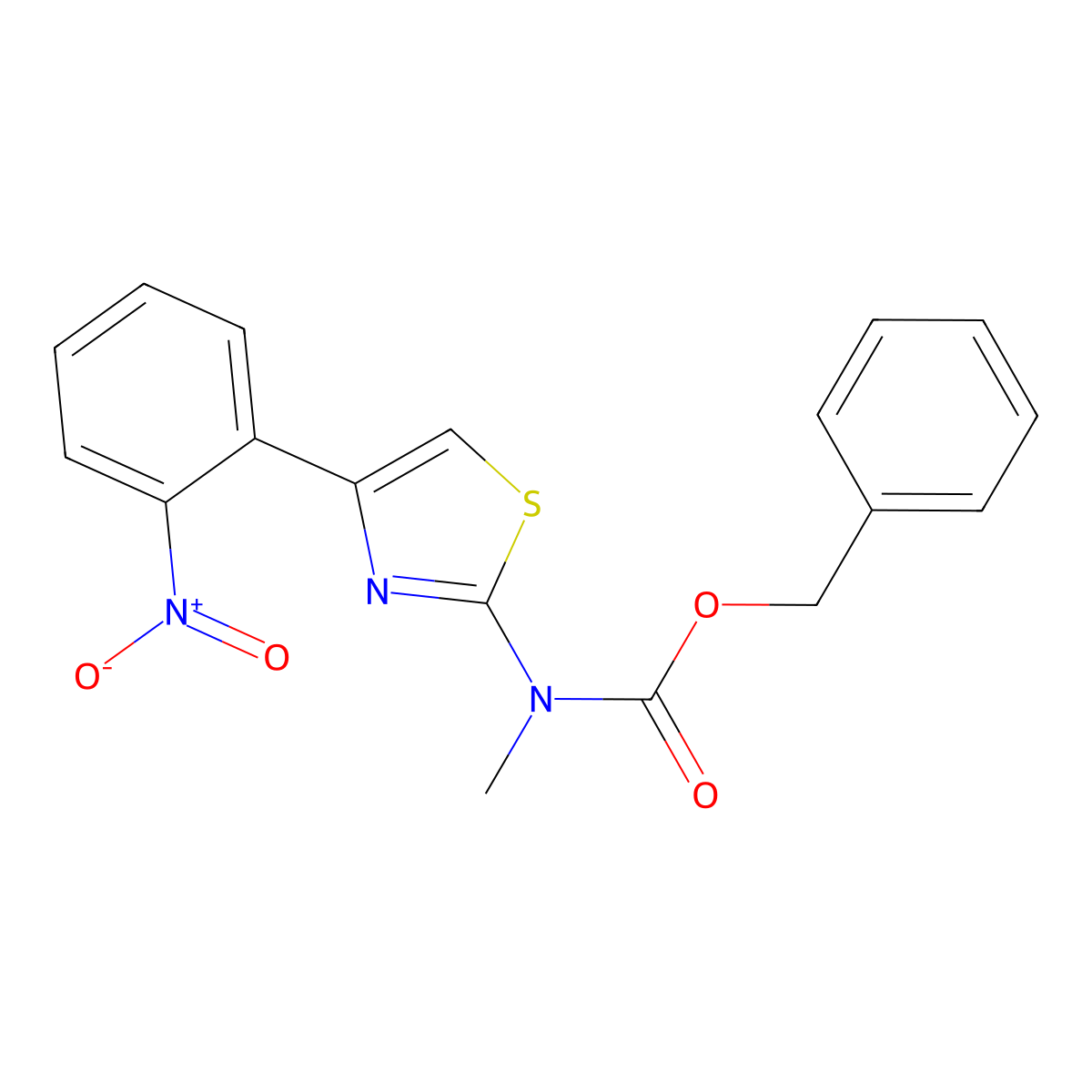 benzyl N-methyl-N-[4-(2-nitrophenyl)-1,3-thiazol-2-yl]carbamate molecular structure, CAS 2680758-62-5