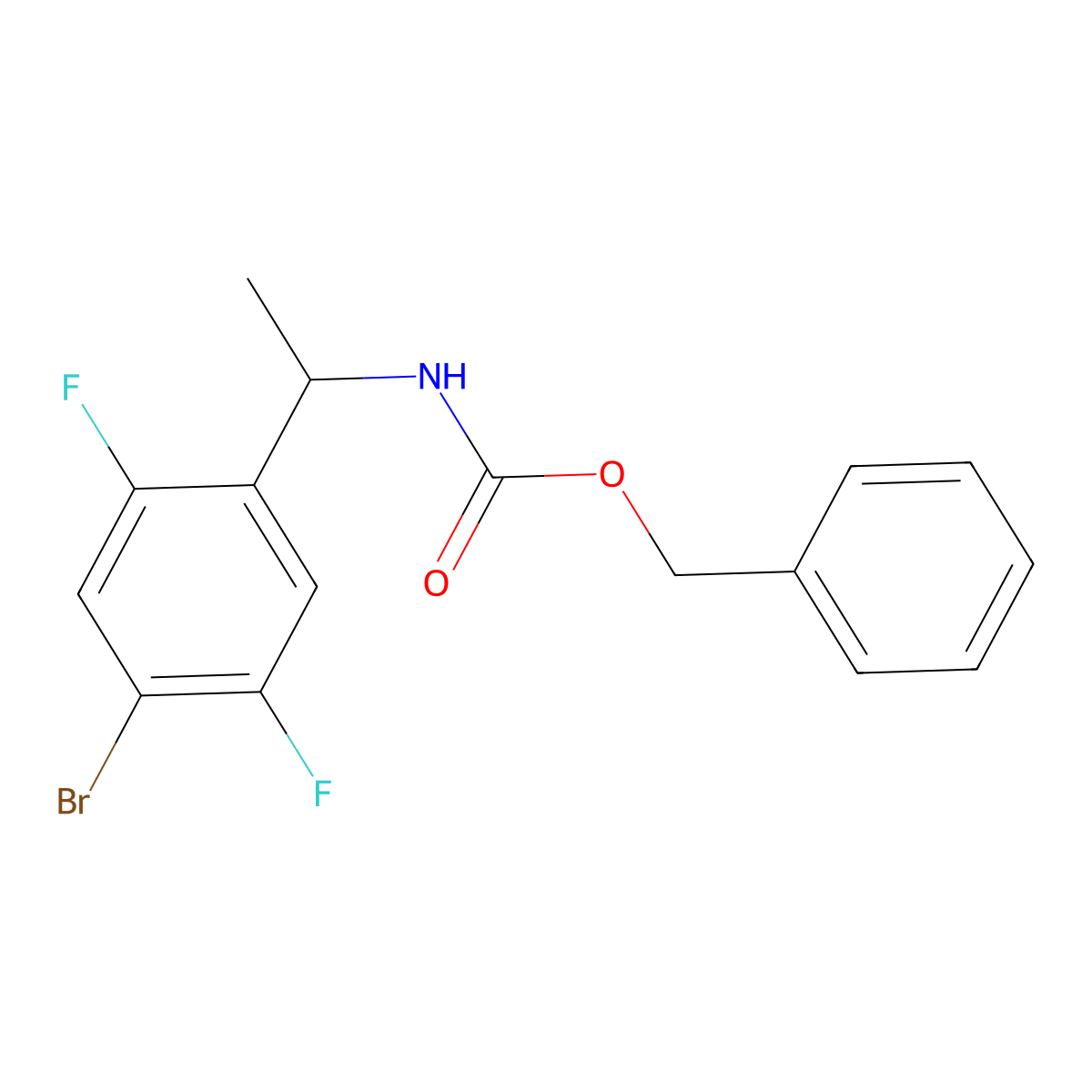 benzyl N-[1-(4-bromo-2,5-difluorophenyl)ethyl]carbamate molecular structure, CAS 2680758-65-8