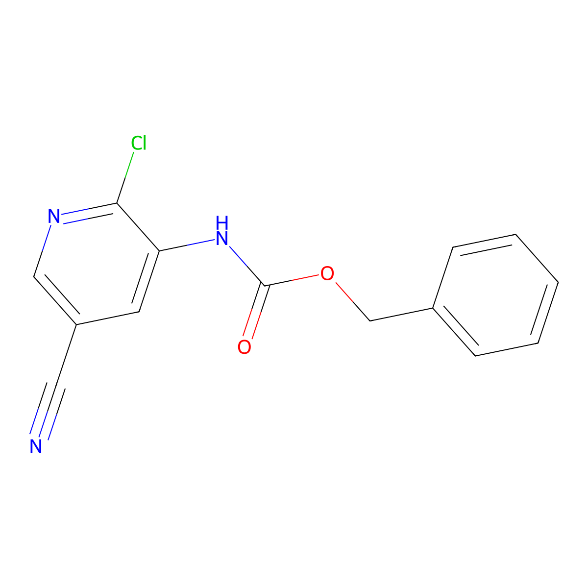 benzyl N-(2-chloro-5-cyanopyridin-3-yl)carbamate molecular structure, CAS 2680758-71-6