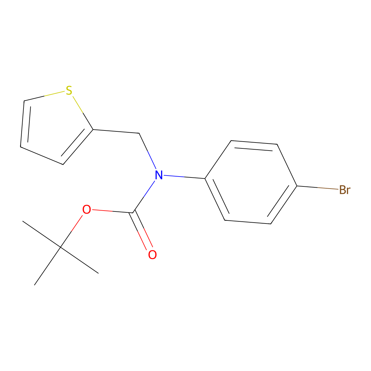 tert-butyl N-(4-bromophenyl)-N-[(thiophen-2-yl)methyl]carbamate molecular structure, CAS 2680758-76-1