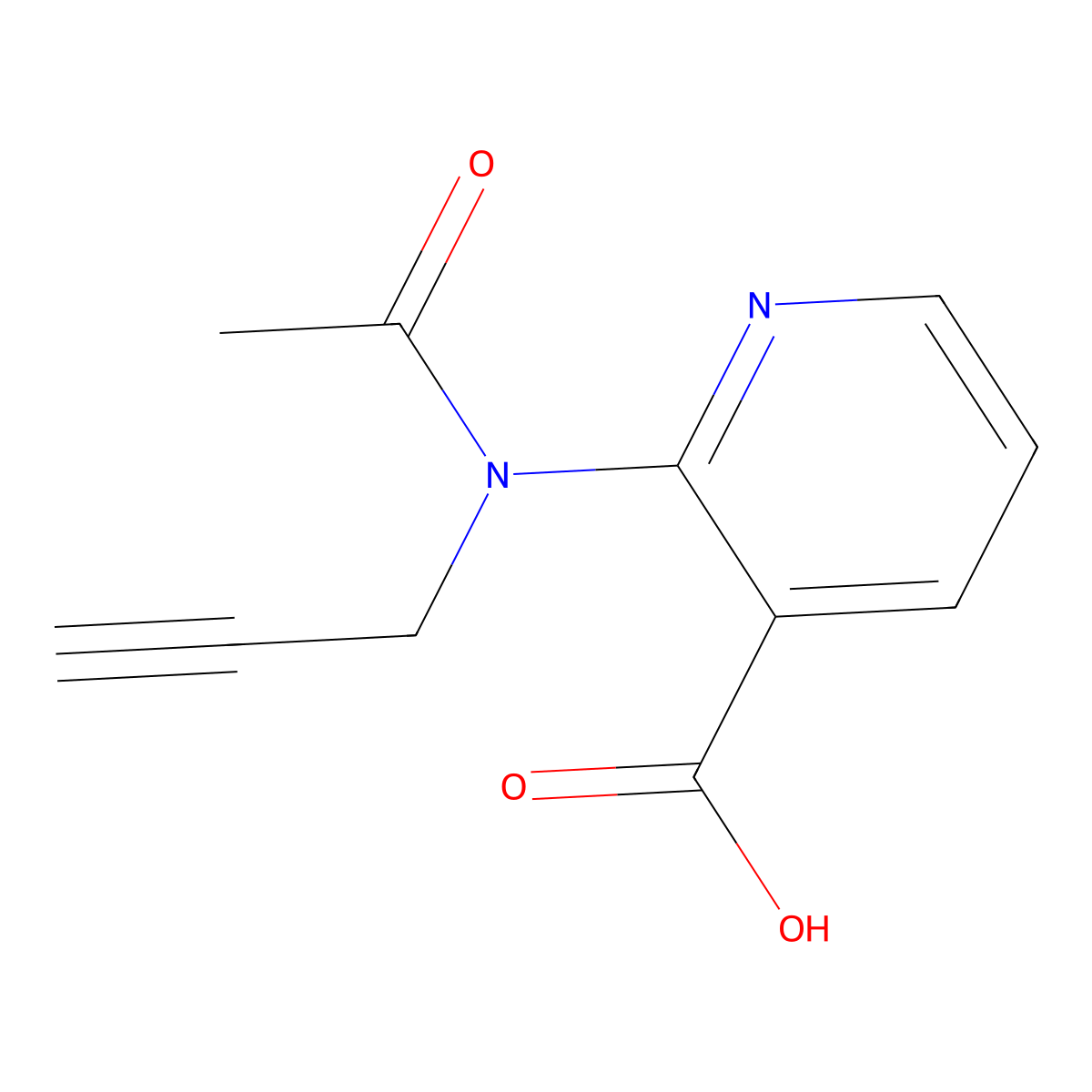 2-[N-(prop-2-yn-1-yl)acetamido]pyridine-3-carboxylic acid molecular structure, CAS 2680758-83-0