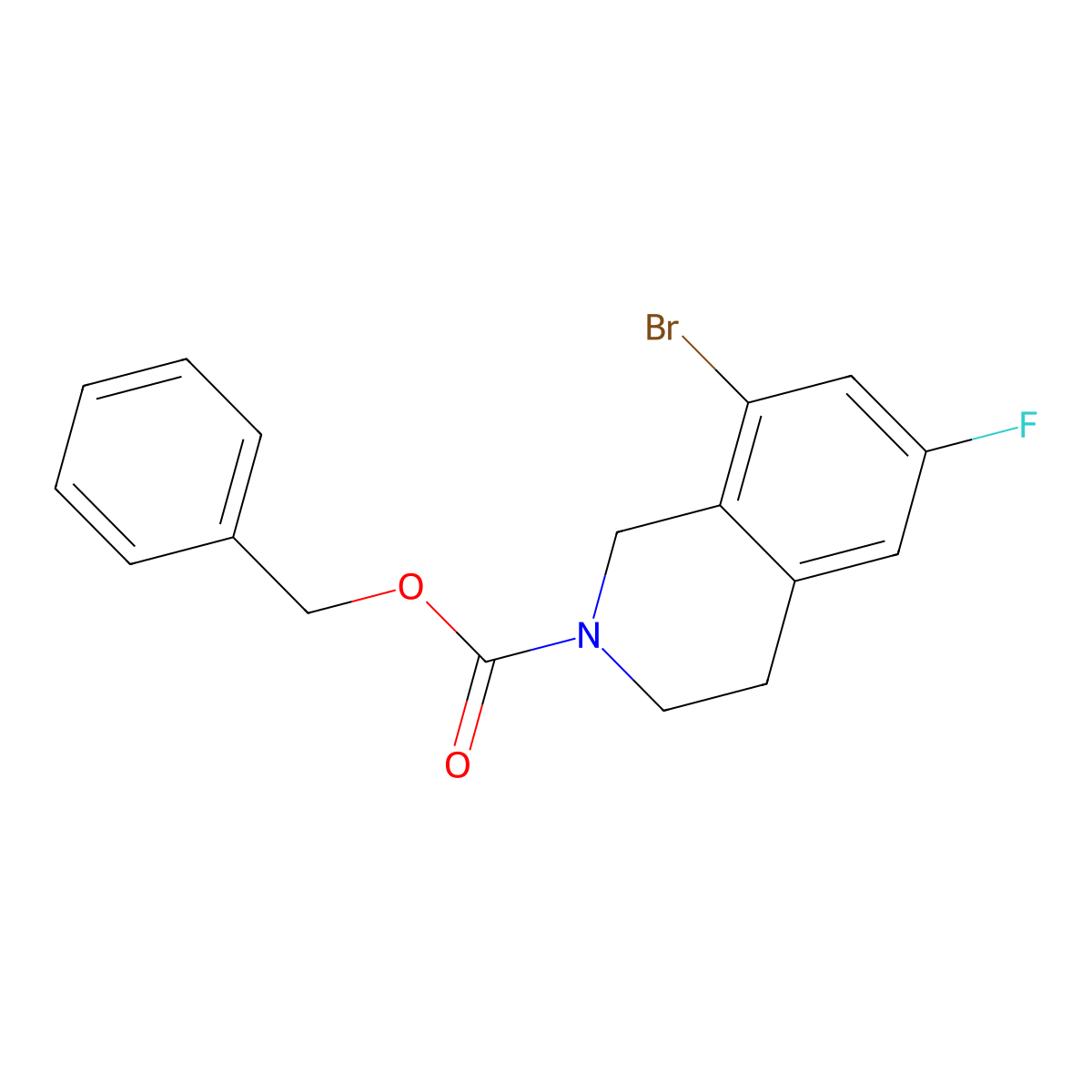 Benzyl 8-bromo-6-fluoro-1,2,3,4-tetrahydroisoquinoline-2-carboxylate molecular structure, CAS 2680758-84-1