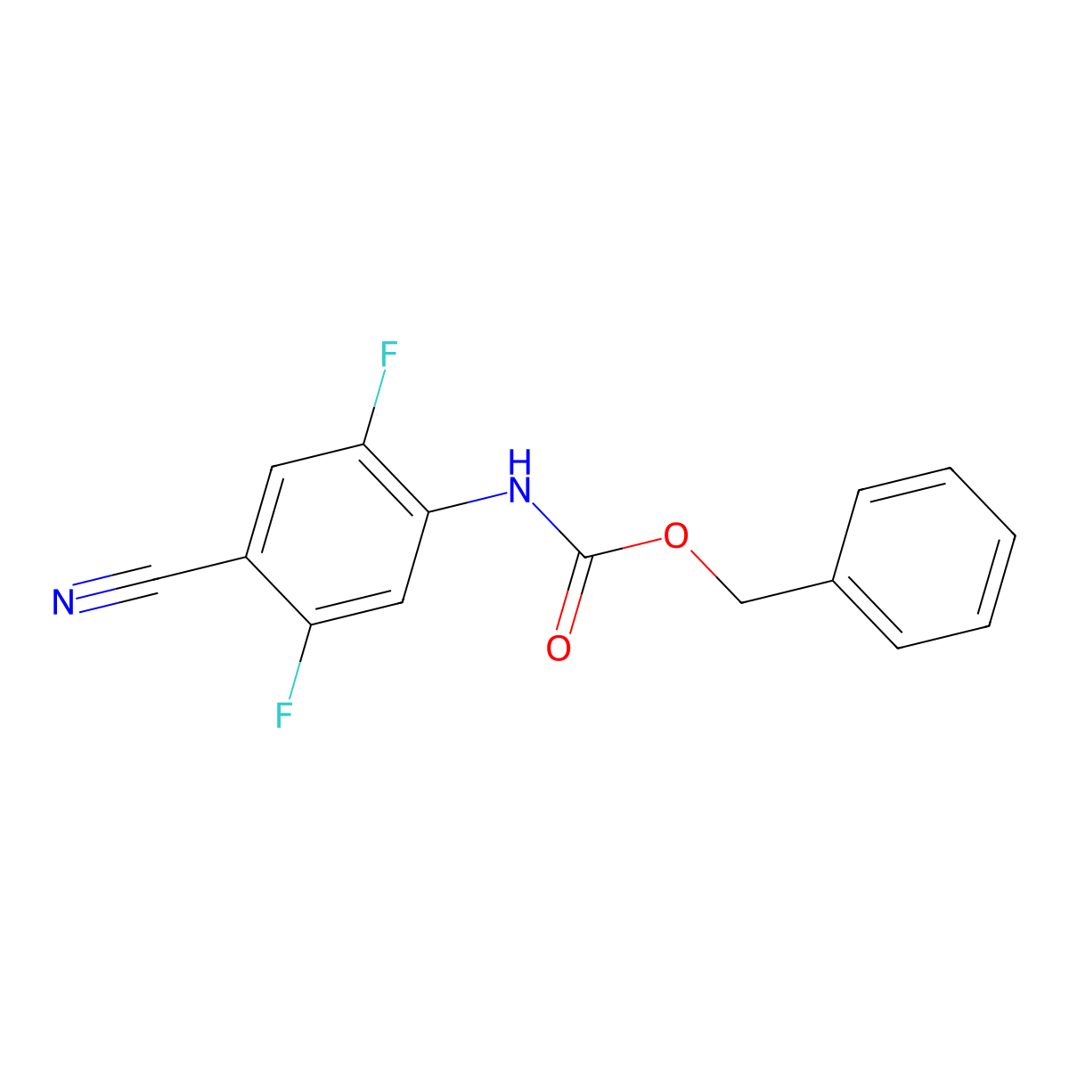 benzyl N-(4-cyano-2,5-difluorophenyl)carbamate molecular structure, CAS 2680758-91-0