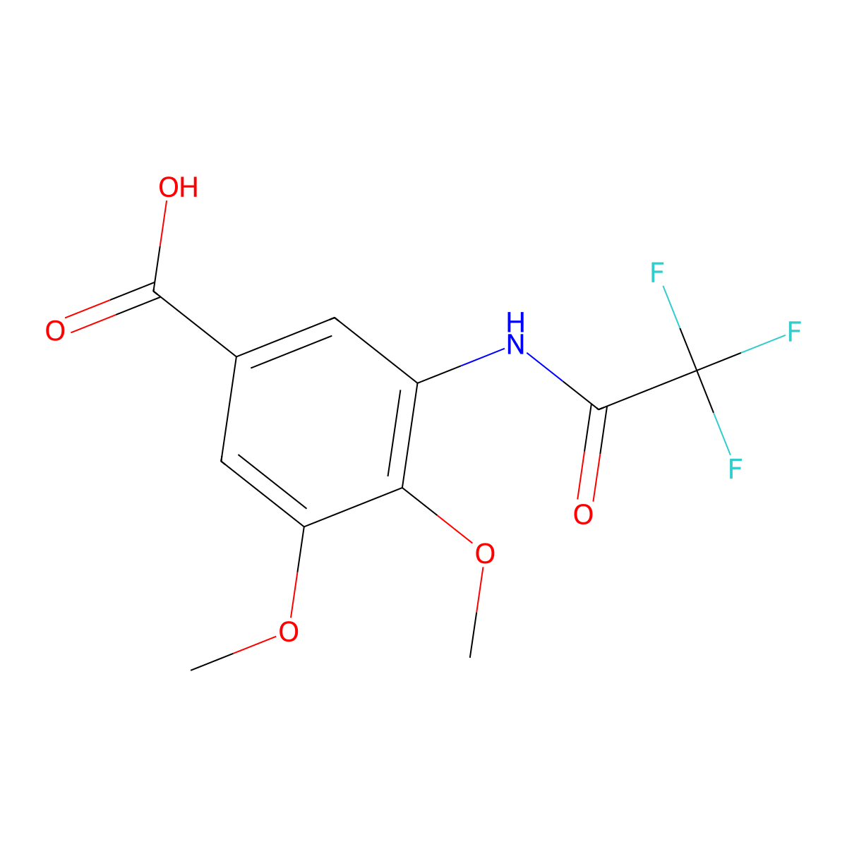 3,4-Dimethoxy-5-(2,2,2-trifluoroacetamido)benzoic acid molecular structure, CAS 2680758-99-8