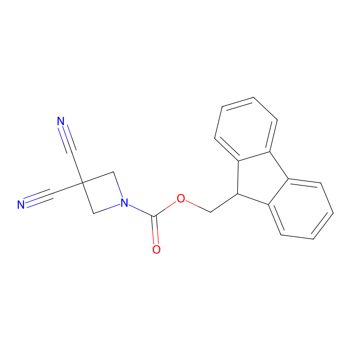 (9H-fluoren-9-yl)methyl 3,3-dicyanoazetidine-1-carboxylate molecular structure, CAS 2680759-01-5