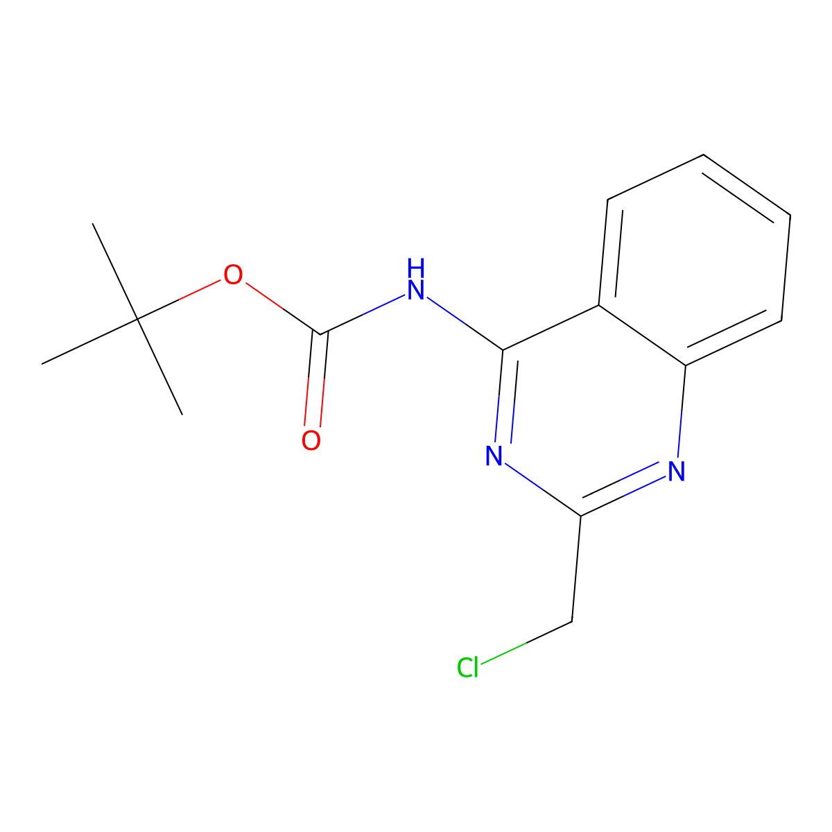 tert-butyl N-[2-(chloromethyl)quinazolin-4-yl]carbamate molecular structure, CAS 2680759-04-8