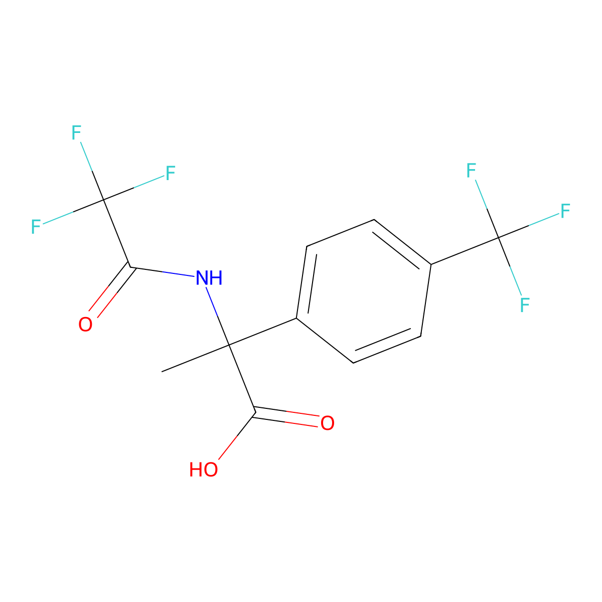 2-(2,2,2-Trifluoroacetamido)-2-[4-(trifluoromethyl)phenyl]propanoic acid molecular structure, CAS 2680759-06-0