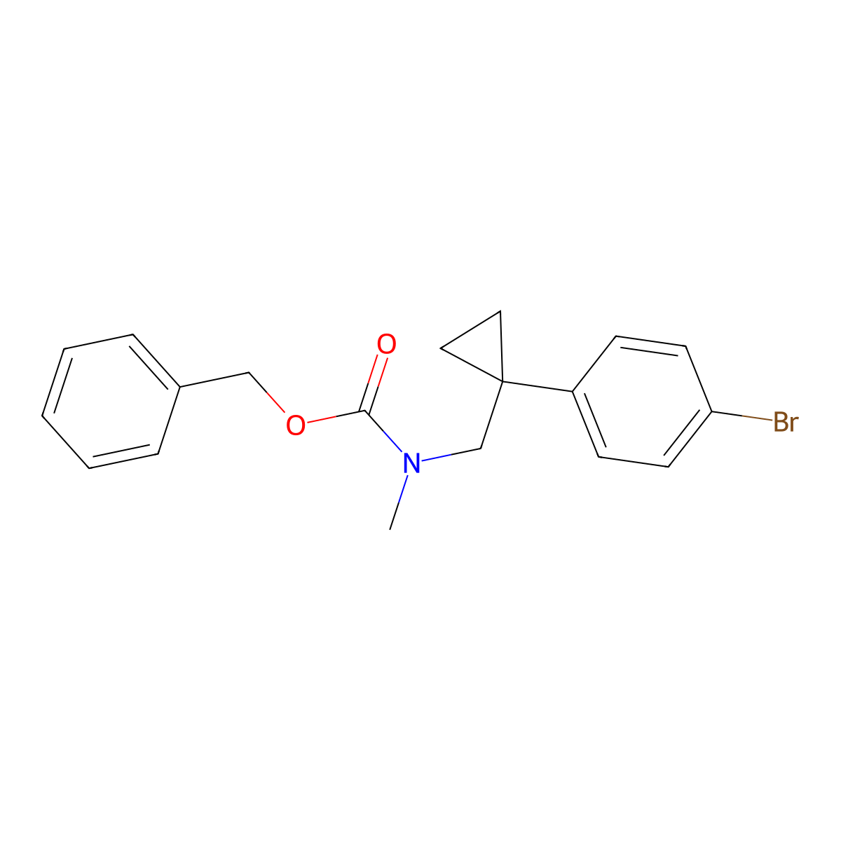 benzyl N-{[1-(4-bromophenyl)cyclopropyl]methyl}-N-methylcarbamate molecular structure, CAS 2680759-10-6