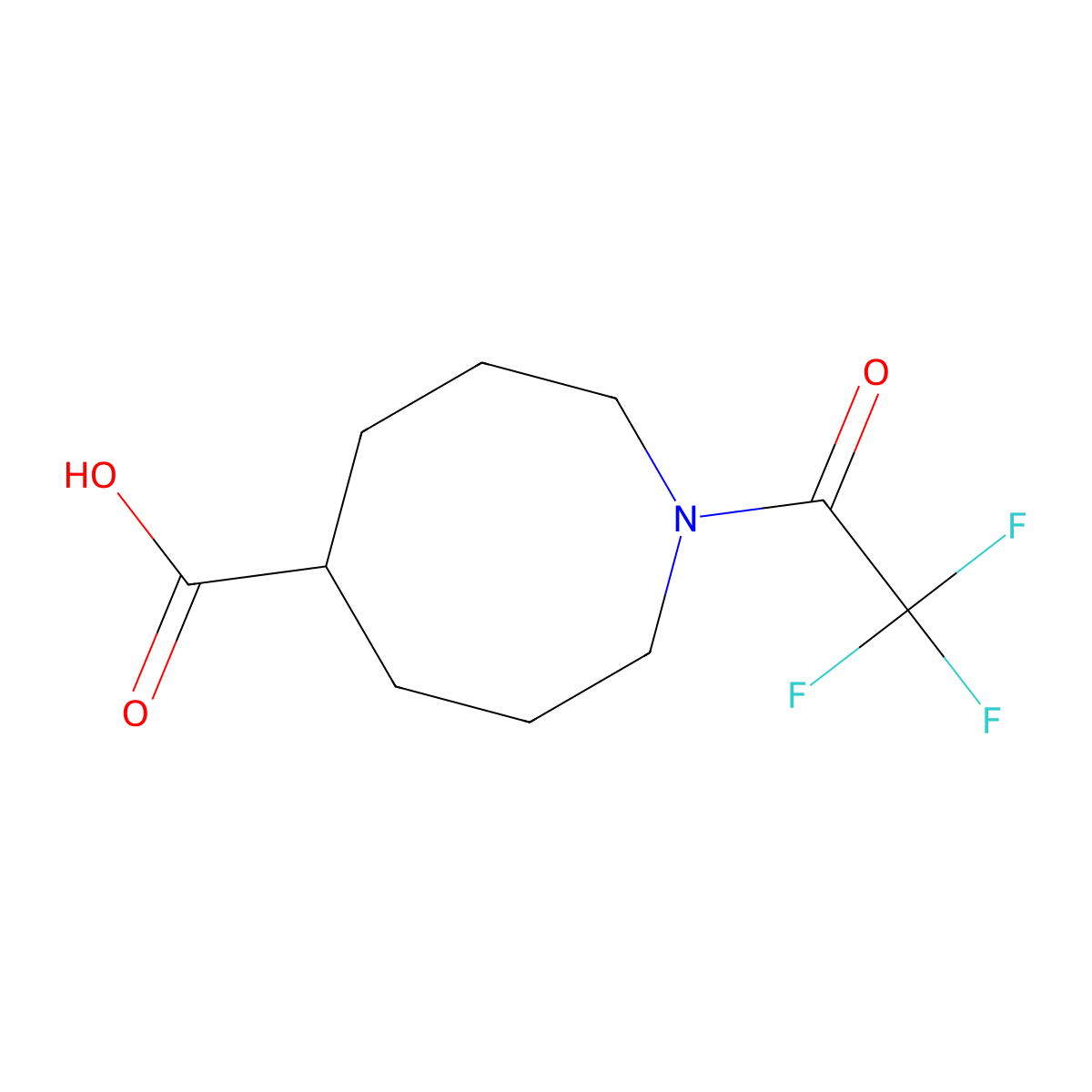 1-(2,2,2-Trifluoroacetyl)azocane-5-carboxylic acid molecular structure, CAS 2680759-11-7