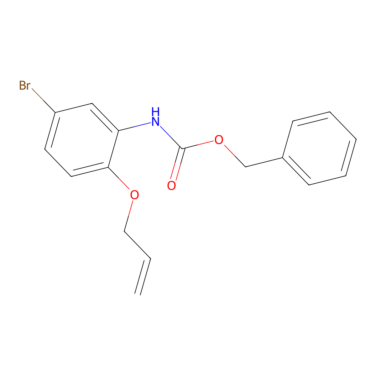 benzyl N-[5-bromo-2-(prop-2-en-1-yloxy)phenyl]carbamate molecular structure, CAS 2680759-13-9