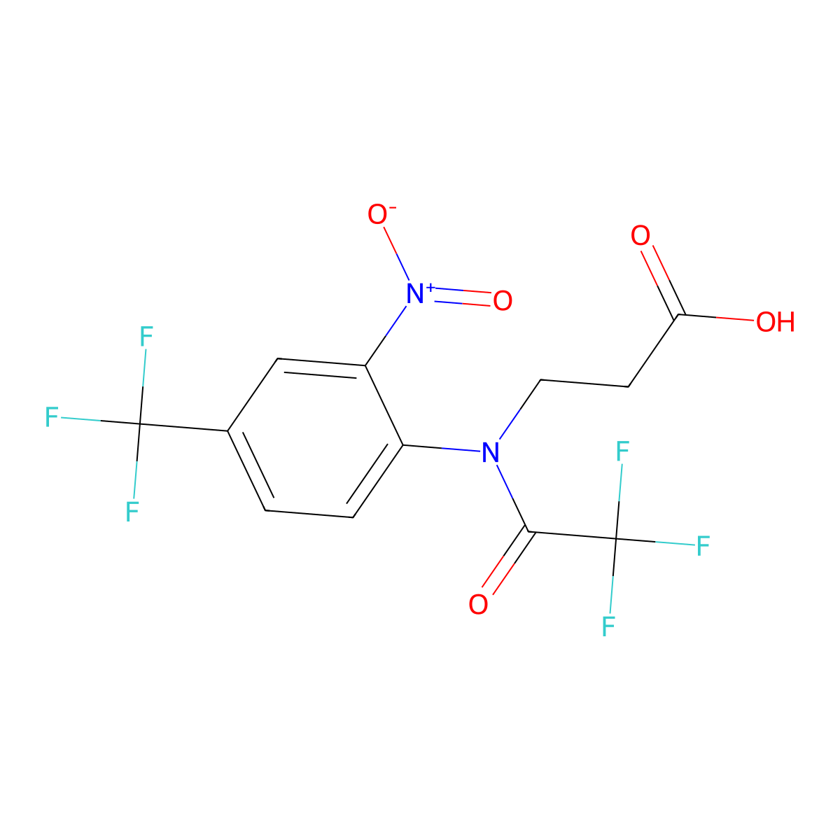 3-{2,2,2-trifluoro-N-[2-nitro-4-(trifluoromethyl)phenyl]acetamido}propanoic acid molecular structure, CAS 2680759-19-5