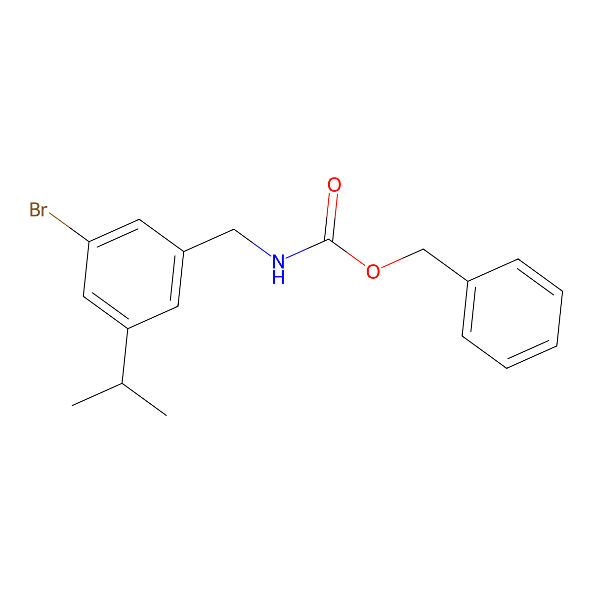 benzyl N-{[3-bromo-5-(propan-2-yl)phenyl]methyl}carbamate molecular structure, CAS 2680759-26-4