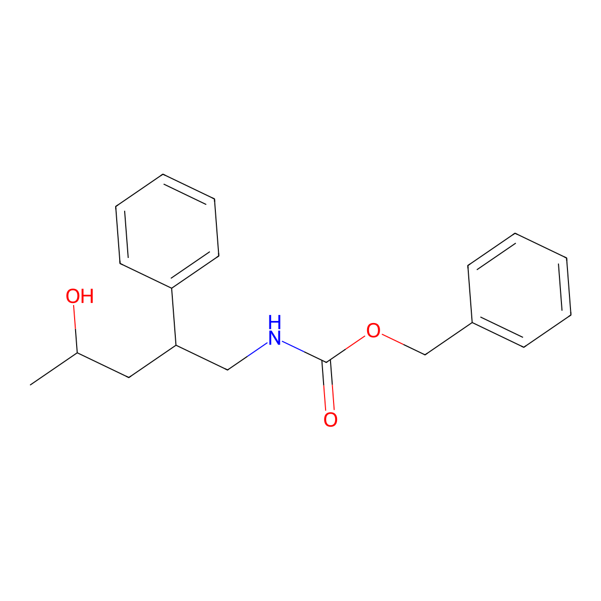 benzyl N-(4-hydroxy-2-phenylpentyl)carbamate molecular structure, CAS 2680759-27-5