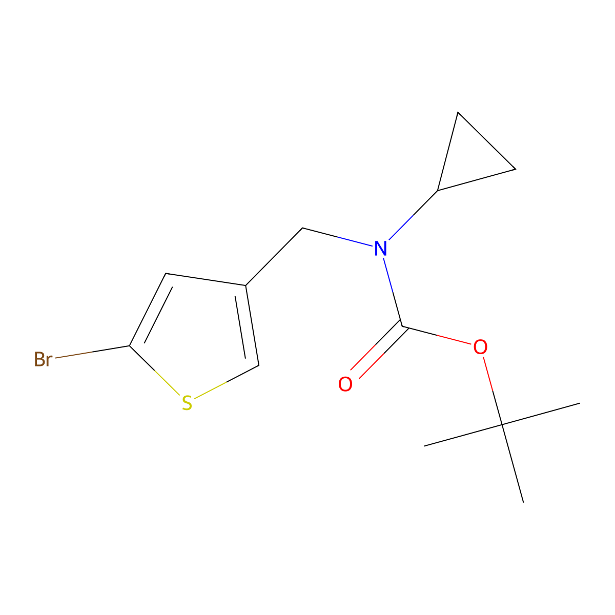 tert-butyl N-[(5-bromothiophen-3-yl)methyl]-N-cyclopropylcarbamate molecular structure, CAS 2680759-43-5