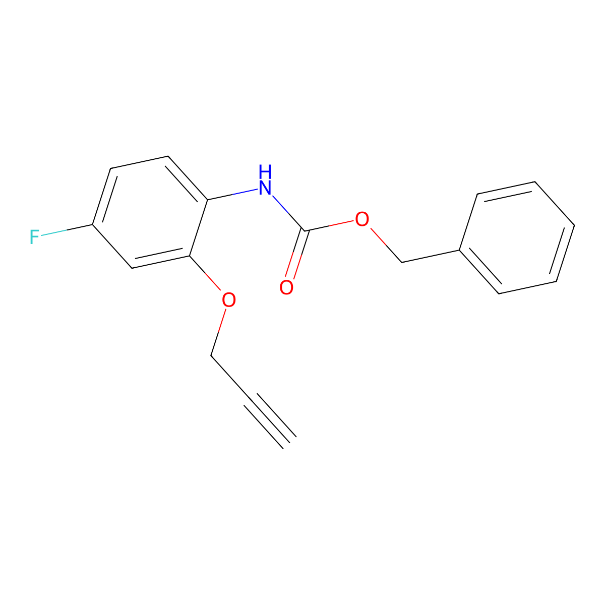 benzyl N-[4-fluoro-2-(prop-2-yn-1-yloxy)phenyl]carbamate molecular structure, CAS 2680759-48-0