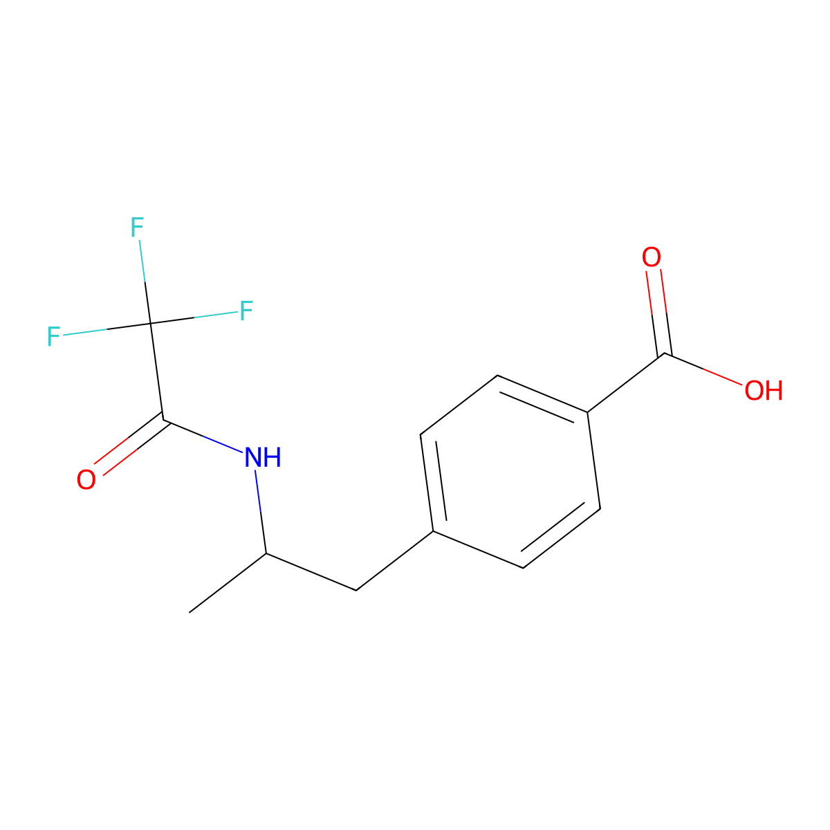 4-[2-(2,2,2-Trifluoroacetamido)propyl]benzoic acid molecular structure, CAS 2680759-49-1