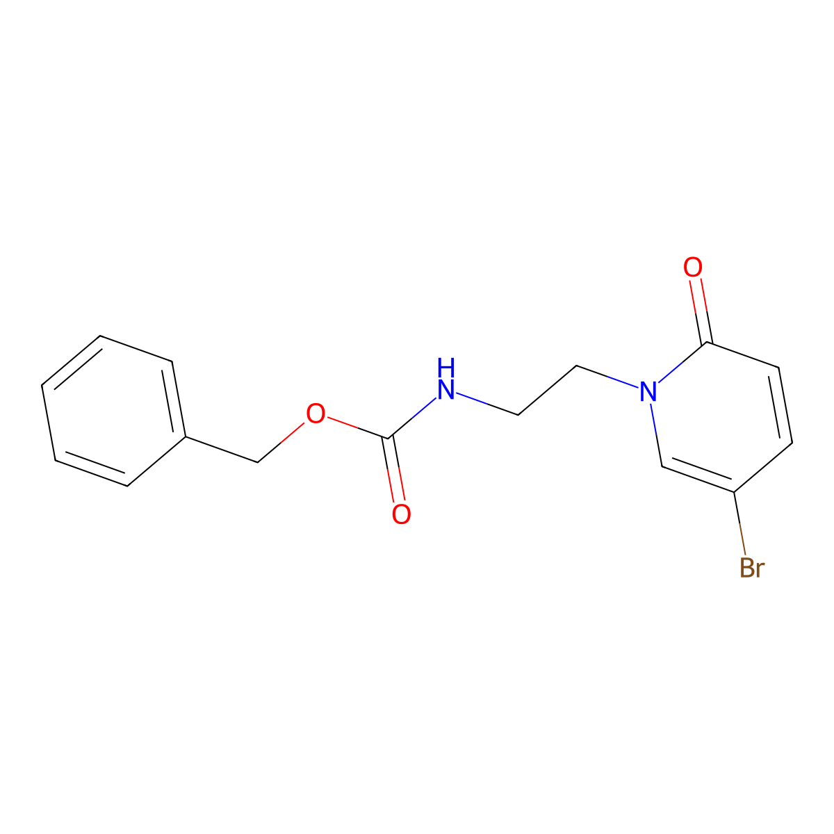 benzyl N-[2-(5-bromo-2-oxo-1,2-dihydropyridin-1-yl)ethyl]carbamate molecular structure, CAS 2680759-55-9