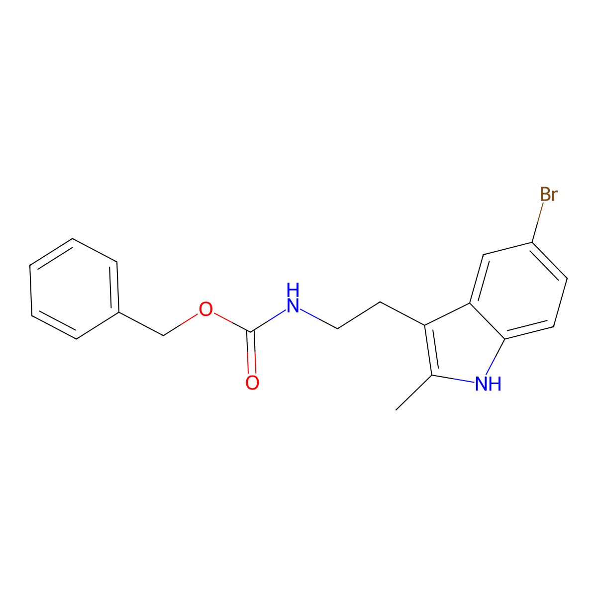 benzyl N-[2-(5-bromo-2-methyl-1H-indol-3-yl)ethyl]carbamate molecular structure, CAS 2680759-64-0