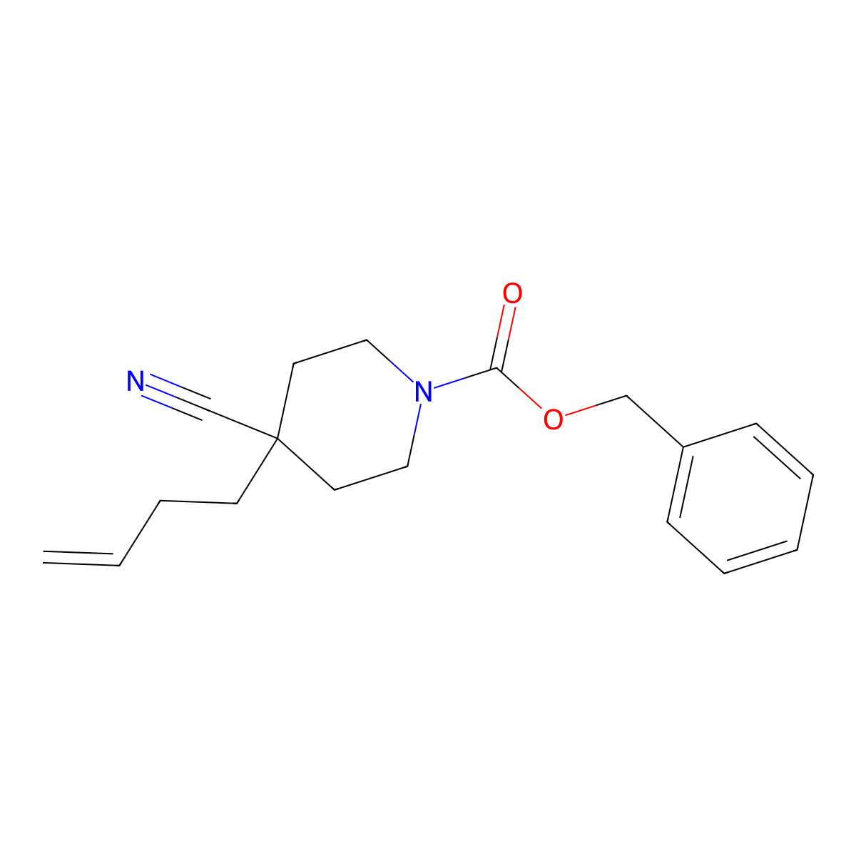 Benzyl 4-(but-3-en-1-yl)-4-cyanopiperidine-1-carboxylate molecular structure, CAS 2680759-65-1