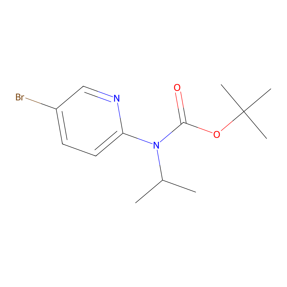 tert-butyl N-(5-bromopyridin-2-yl)-N-(propan-2-yl)carbamate molecular structure, CAS 2680759-70-8