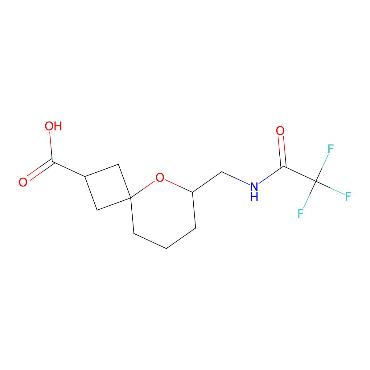 6-[(2,2,2-Trifluoroacetamido)methyl]-5-oxaspiro[3.5]nonane-2-carboxylic acid molecular structure, CAS 2680759-72-0