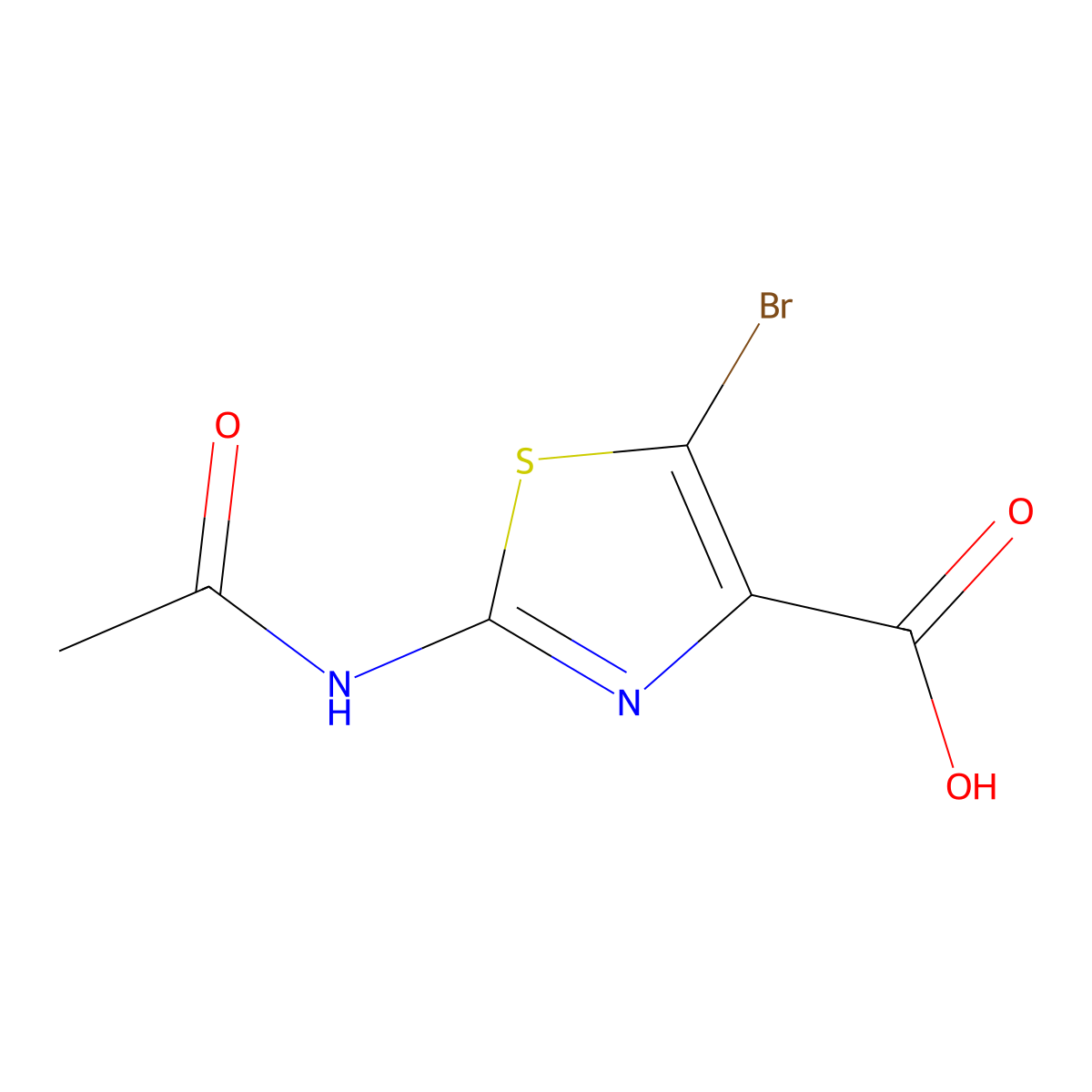 5-Bromo-2-acetamido-1,3-thiazole-4-carboxylic acid molecular structure, CAS 2680759-90-2