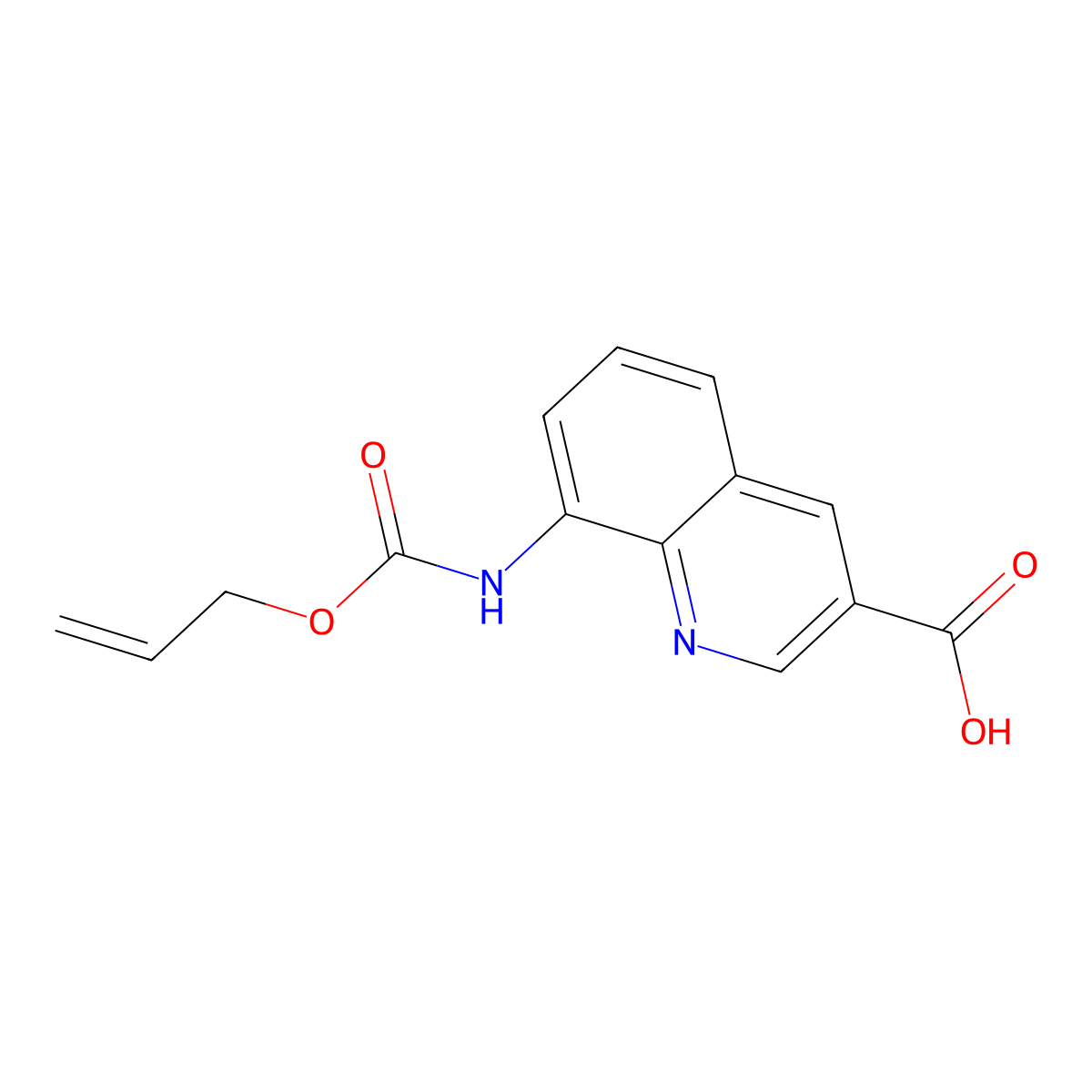8-{[(Prop-2-en-1-yloxy)carbonyl]amino}quinoline-3-carboxylic acid molecular structure, CAS 2680759-92-4