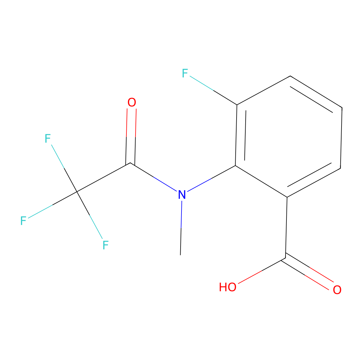 3-fluoro-2-(2,2,2-trifluoro-N-methylacetamido)benzoic acid molecular structure, CAS 2680759-94-6