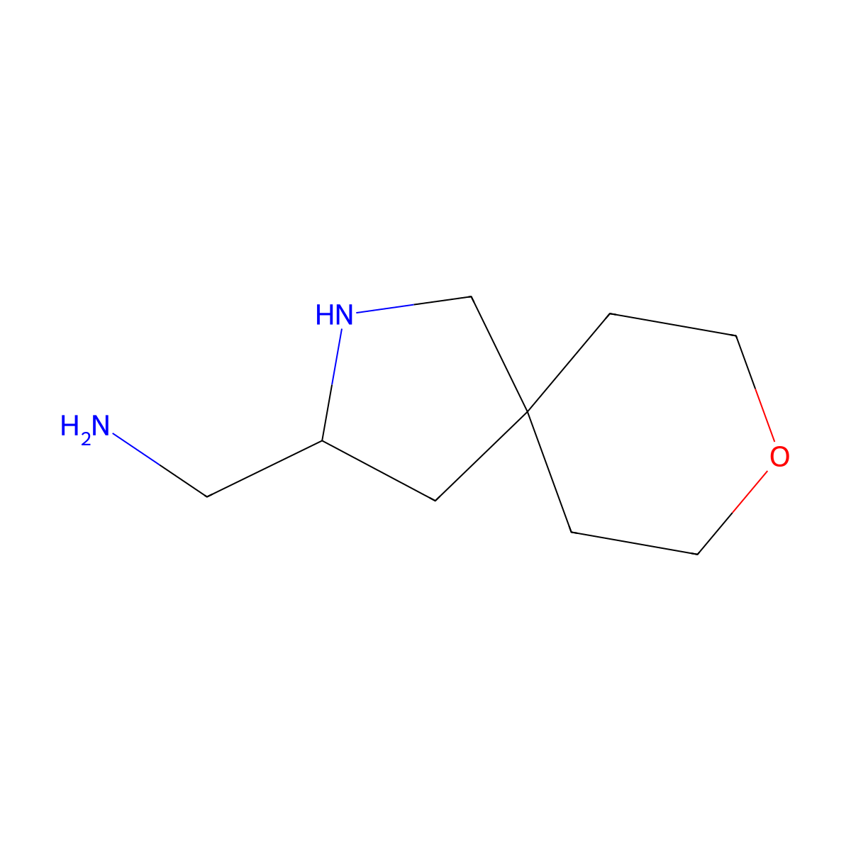 1-{8-Oxa-2-azaspiro[4.5]decan-3-yl}methanamine molecular structure, CAS 2680760-03-4