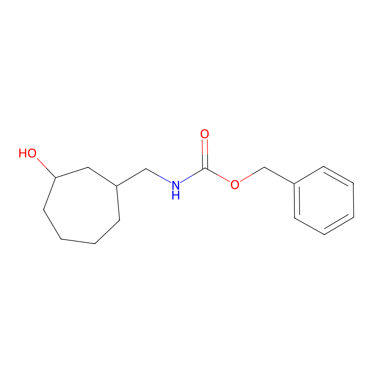 benzyl N-[(3-hydroxycycloheptyl)methyl]carbamate molecular structure, CAS 2680760-11-4