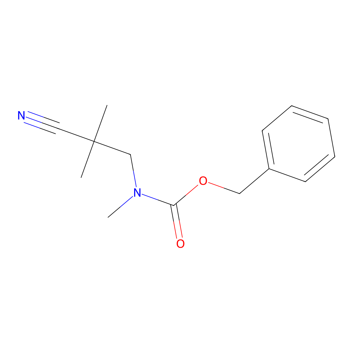 benzyl N-(2-cyano-2,2-dimethylethyl)-N-methylcarbamate molecular structure, CAS 2680760-14-7
