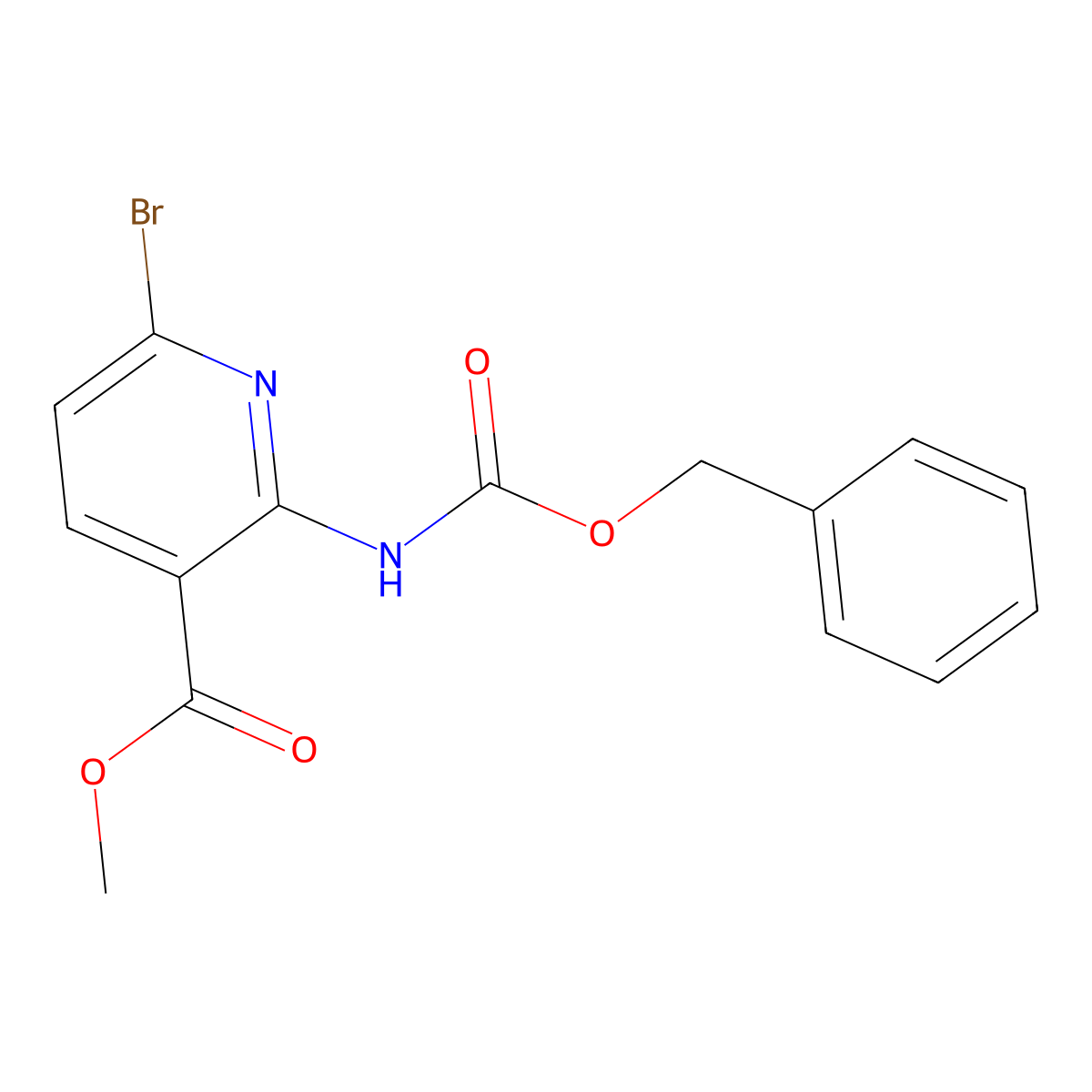 Methyl 2-{[(benzyloxy)carbonyl]amino}-6-bromopyridine-3-carboxylate molecular structure, CAS 2680760-19-2