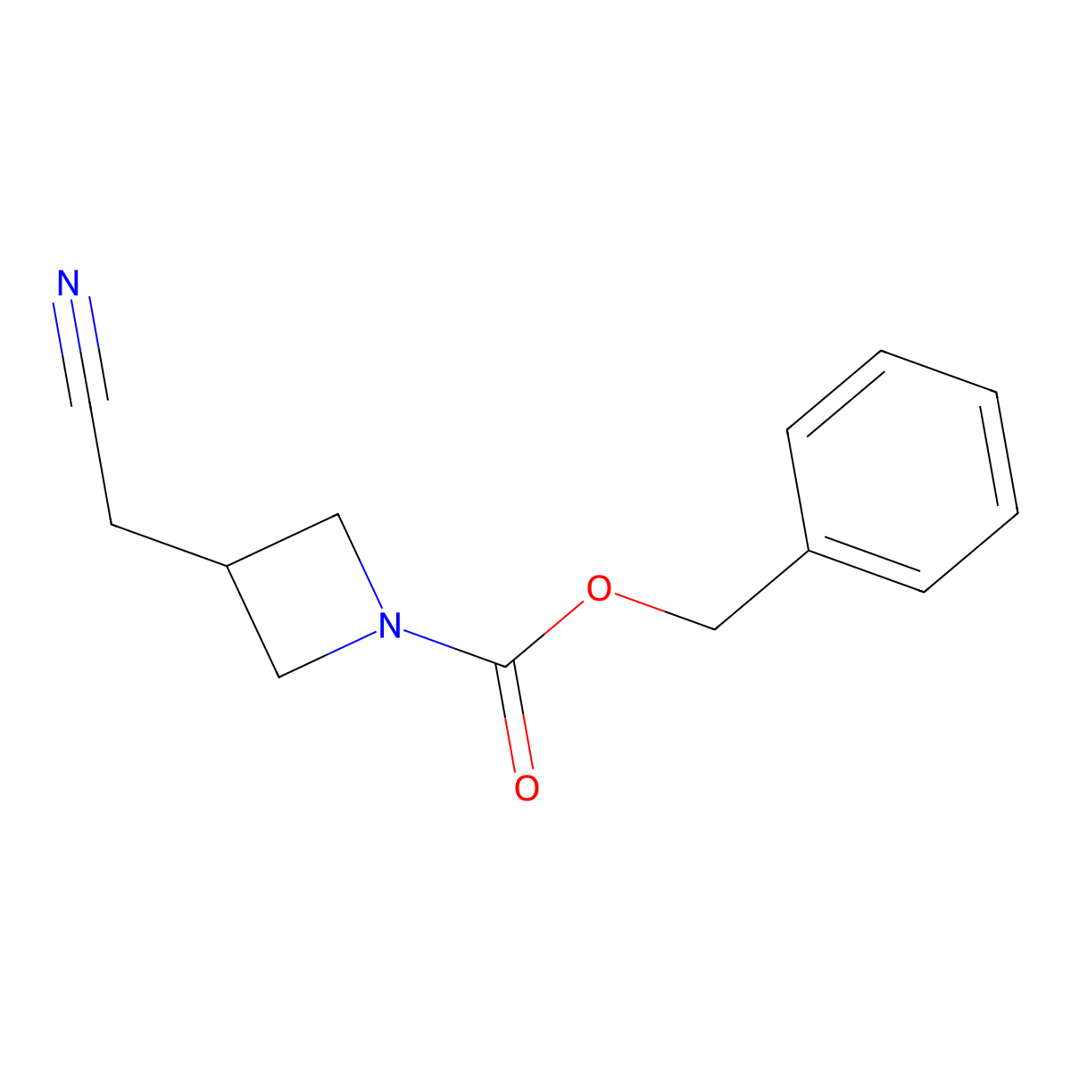Benzyl 3-(cyanomethyl)azetidine-1-carboxylate molecular structure, CAS 2680760-26-1