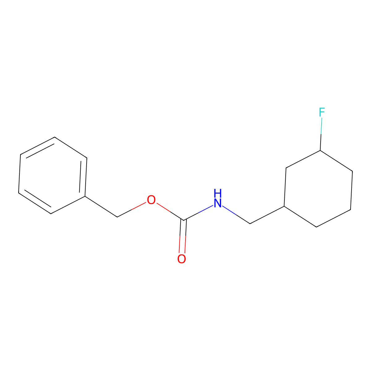 benzyl N-[(3-fluorocyclohexyl)methyl]carbamate molecular structure, CAS 2680760-36-3