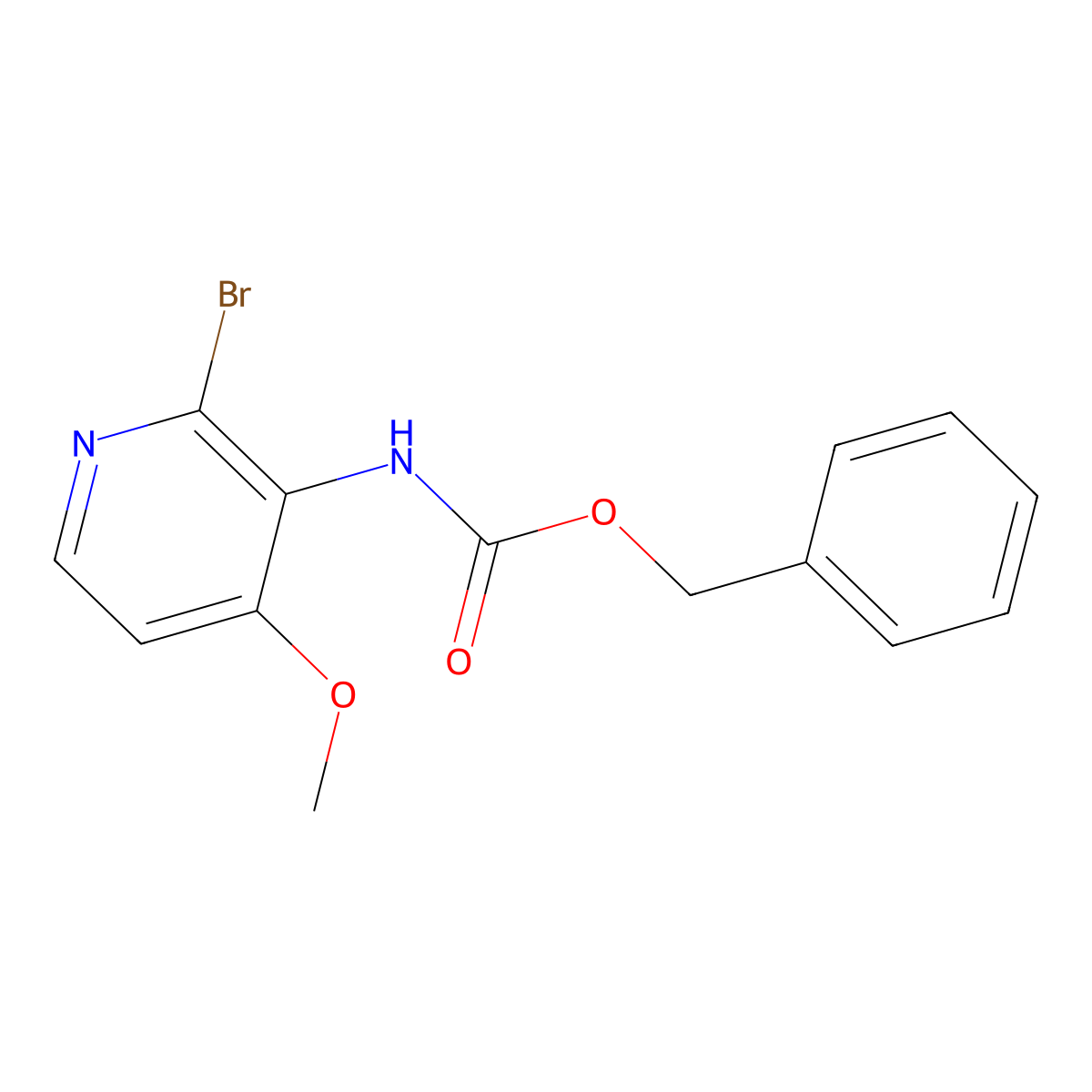 benzyl N-(2-bromo-4-methoxypyridin-3-yl)carbamate molecular structure, CAS 2680760-41-0